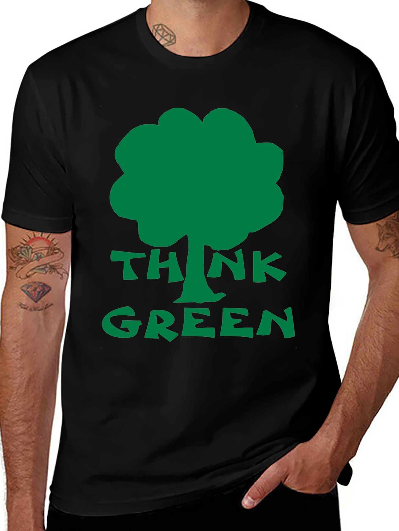 Variant 17 of Think Green T-Shirt - Eco Friendly Design