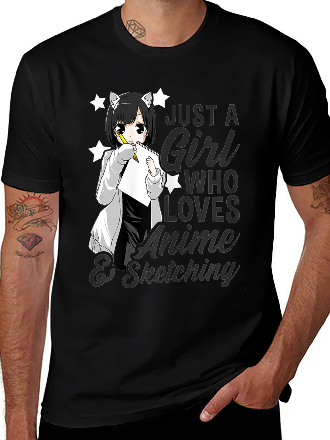 Anime Girl Sketching T-Shirt