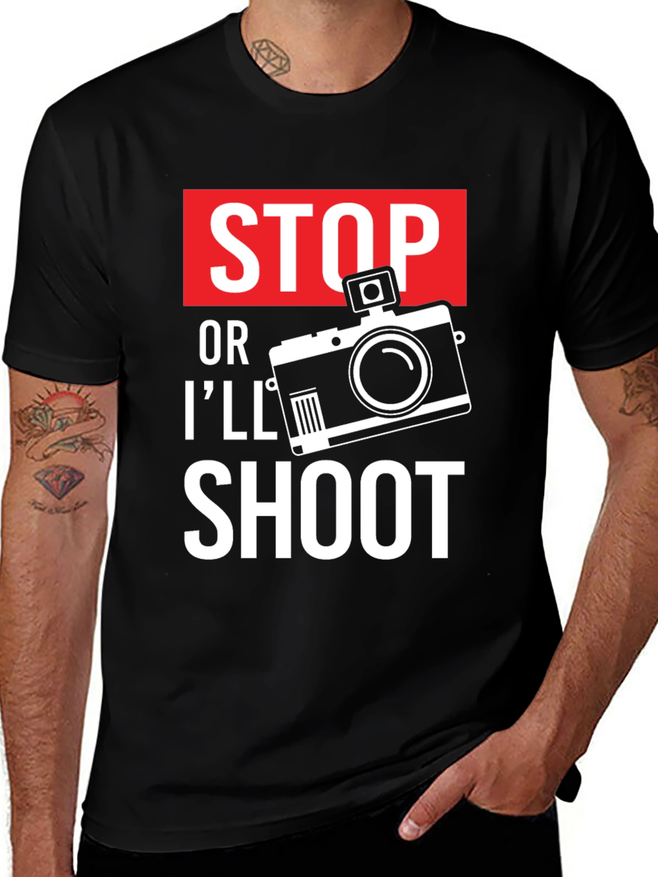 Variant 10 of Stop or I'll Shoot Photography Graphic Tee