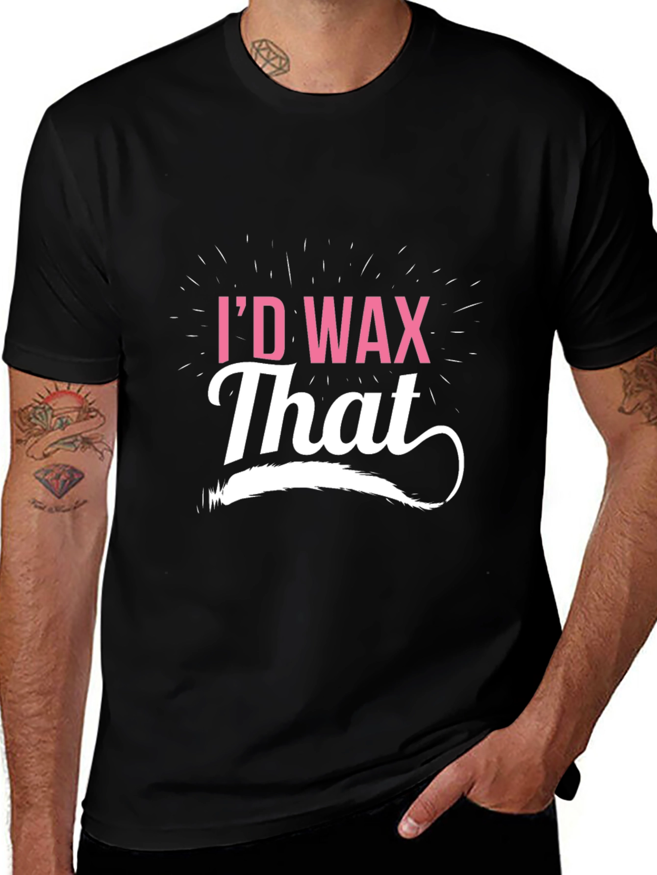 Variant 22 of I'd Wax That Graphic Tee - Black Cotton T-Shirt