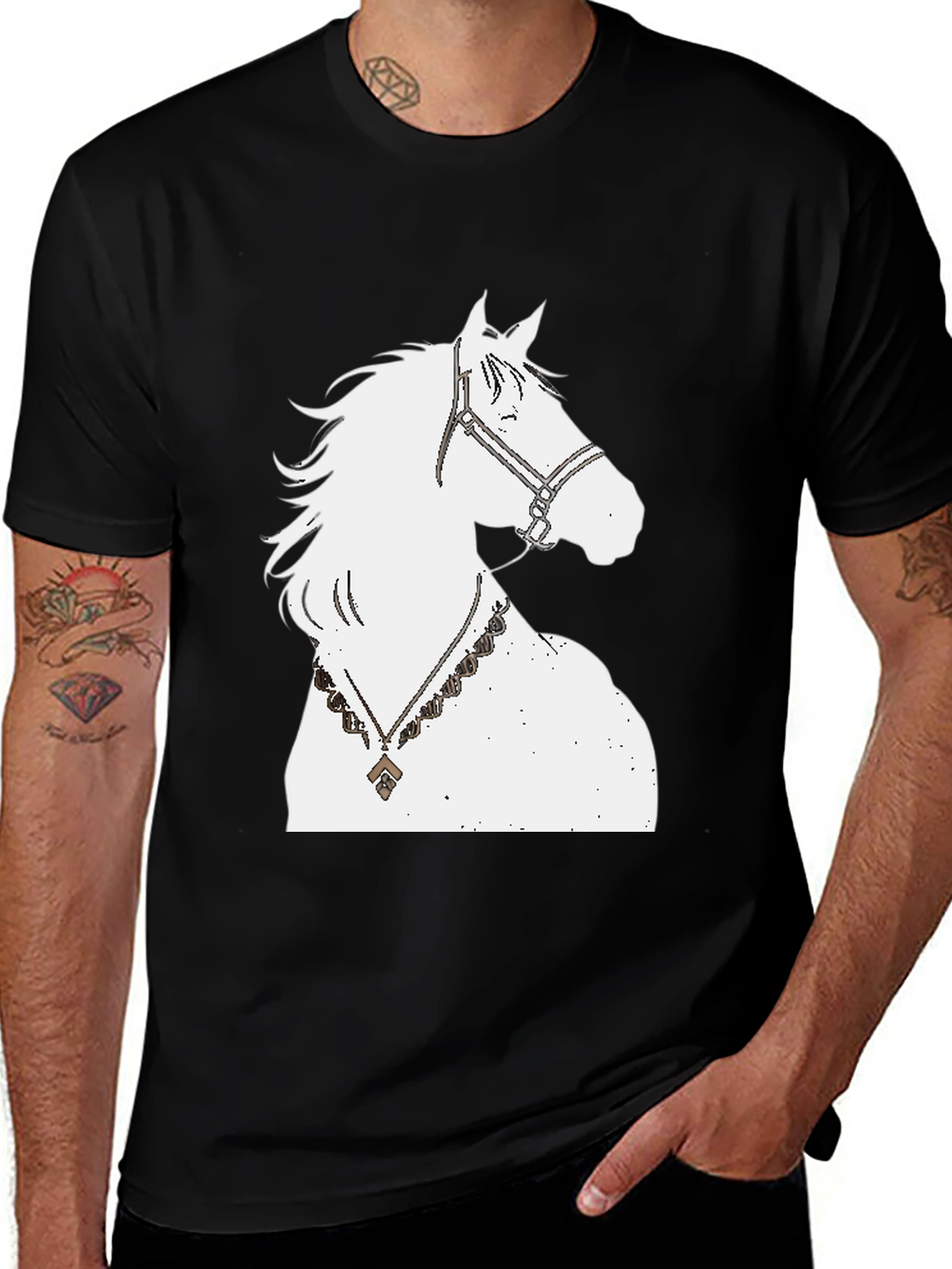 Variant 13 of Horse Graphic Tee - Black