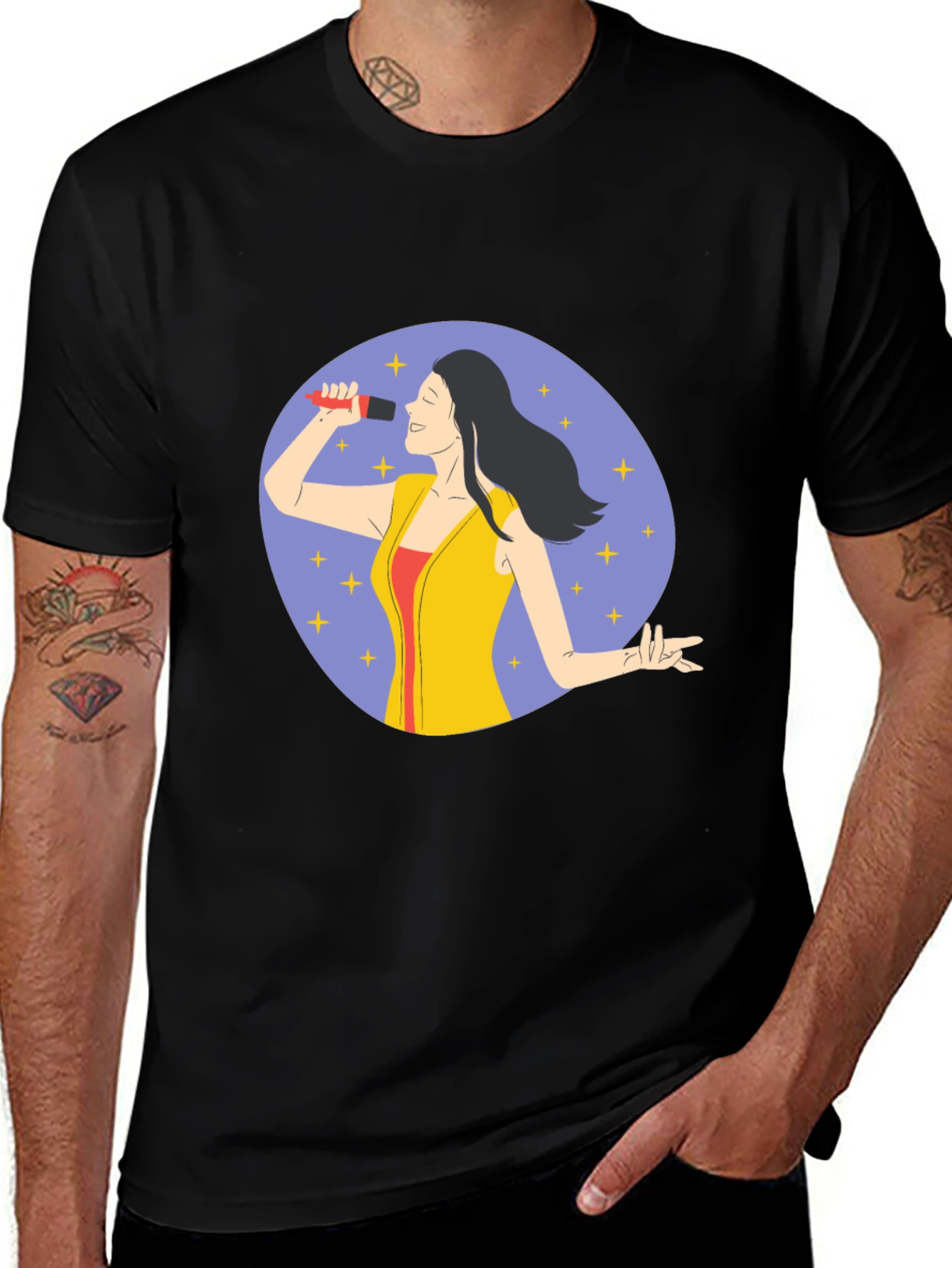 Variant 8 of Singer Graphic Print Black T-Shirt