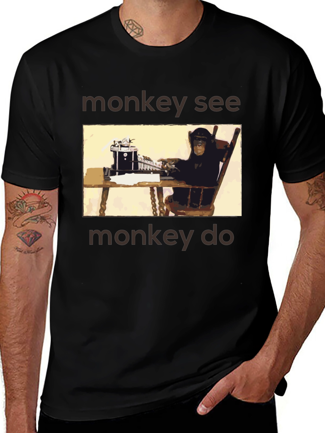 Variant 10 of Monkey See Monkey Do Graphic T-Shirt