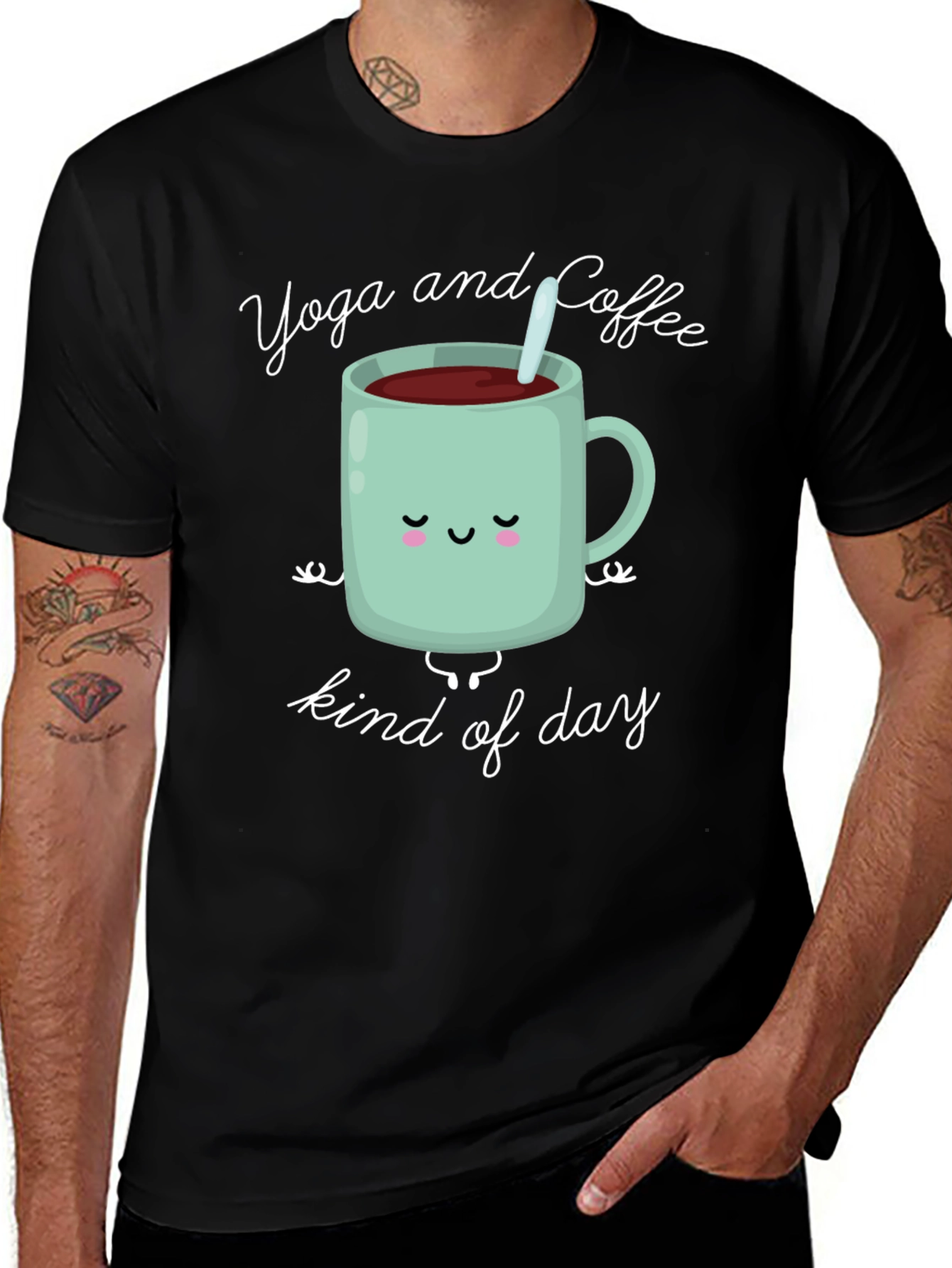 Variant 24 of Yoga and Coffee Kind of Day Tee