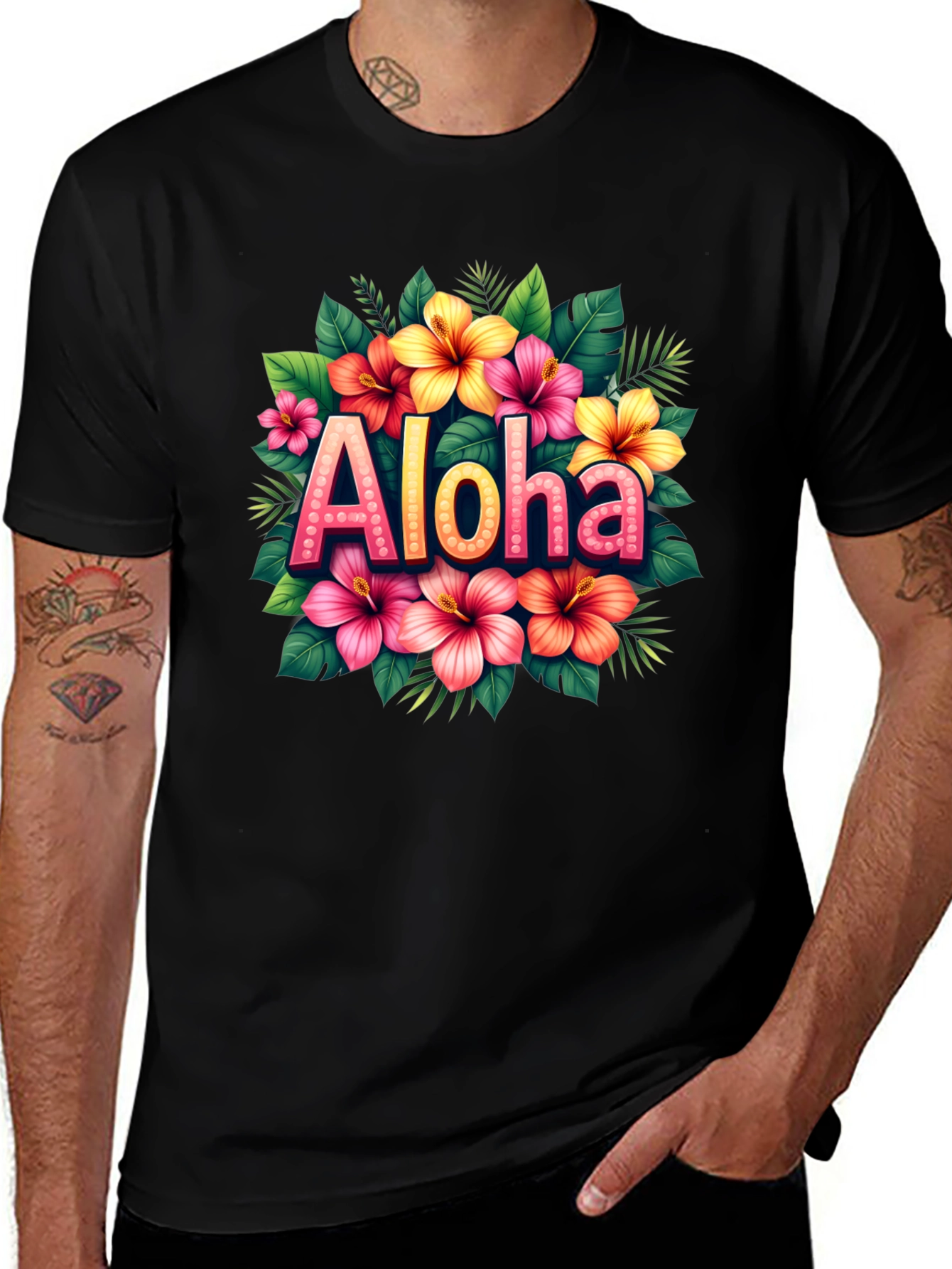 Aloha Floral Graphic Tee - Tropical Style