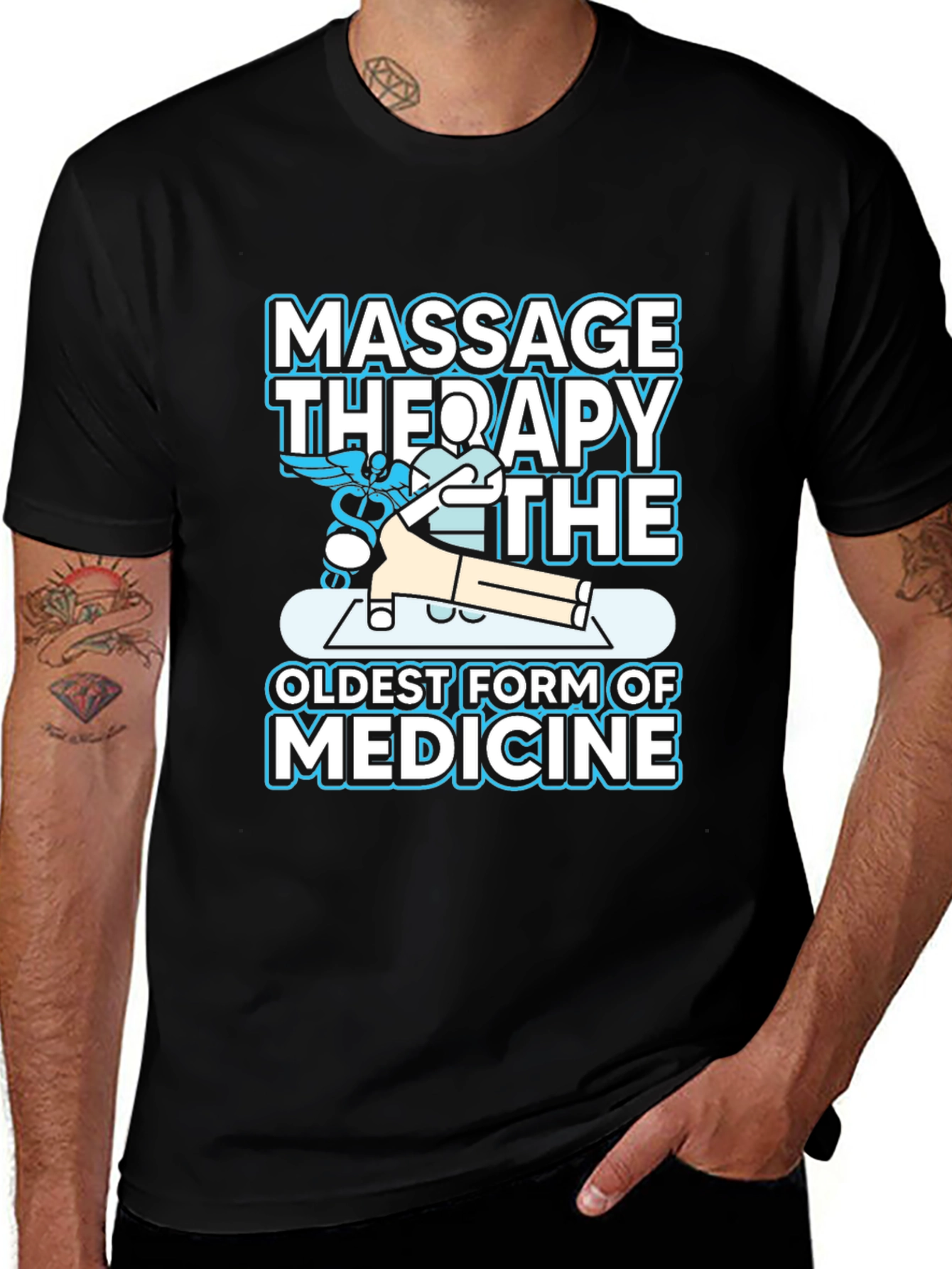 Variant 3 of Massage Therapy Shirt - Oldest Form of Medicine