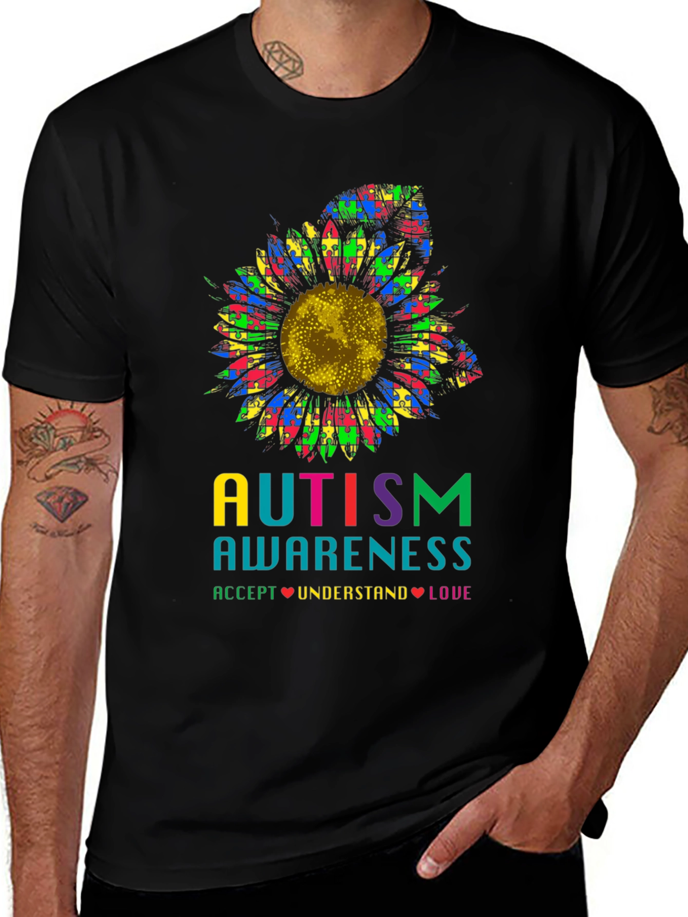 Variant 27 of Autism Awareness Sunflower T-Shirt
