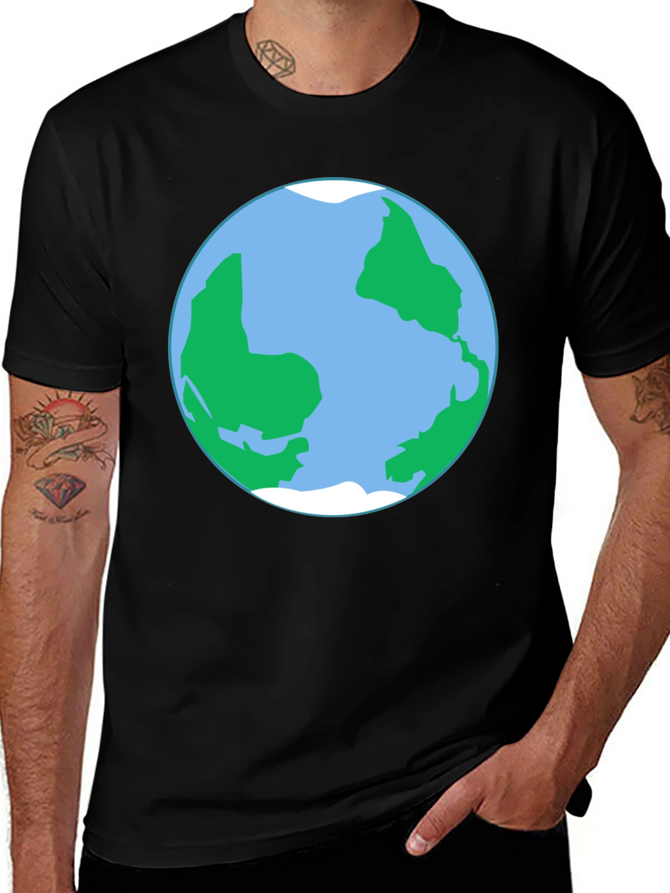 Variant 21 of Earth Globe Graphic Tee -  World Lover's T-Shirt