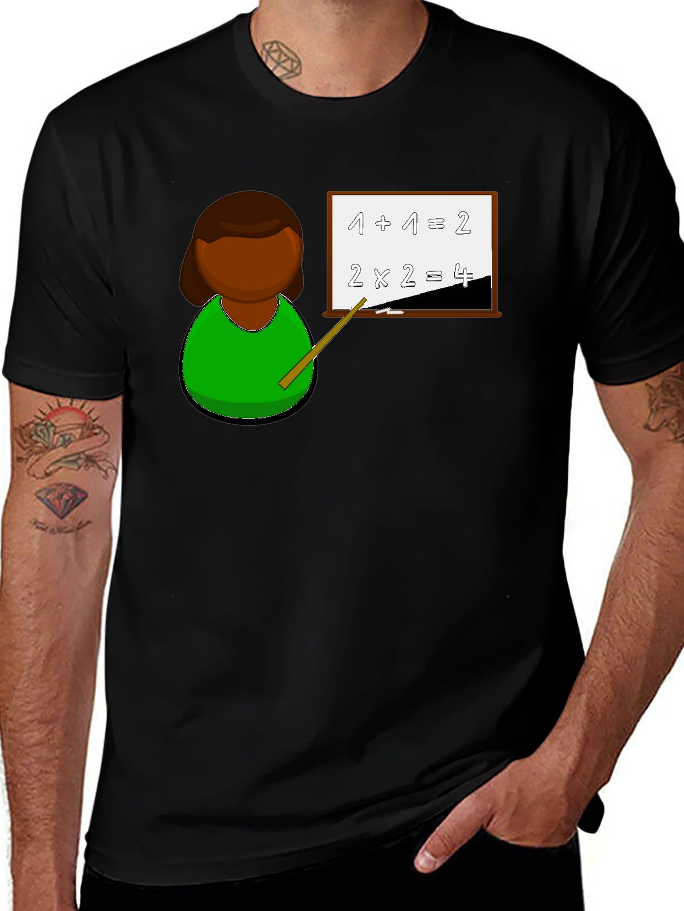 Variant 27 of Teacher Graphic T-Shirt - Math Equations, Dark Tee