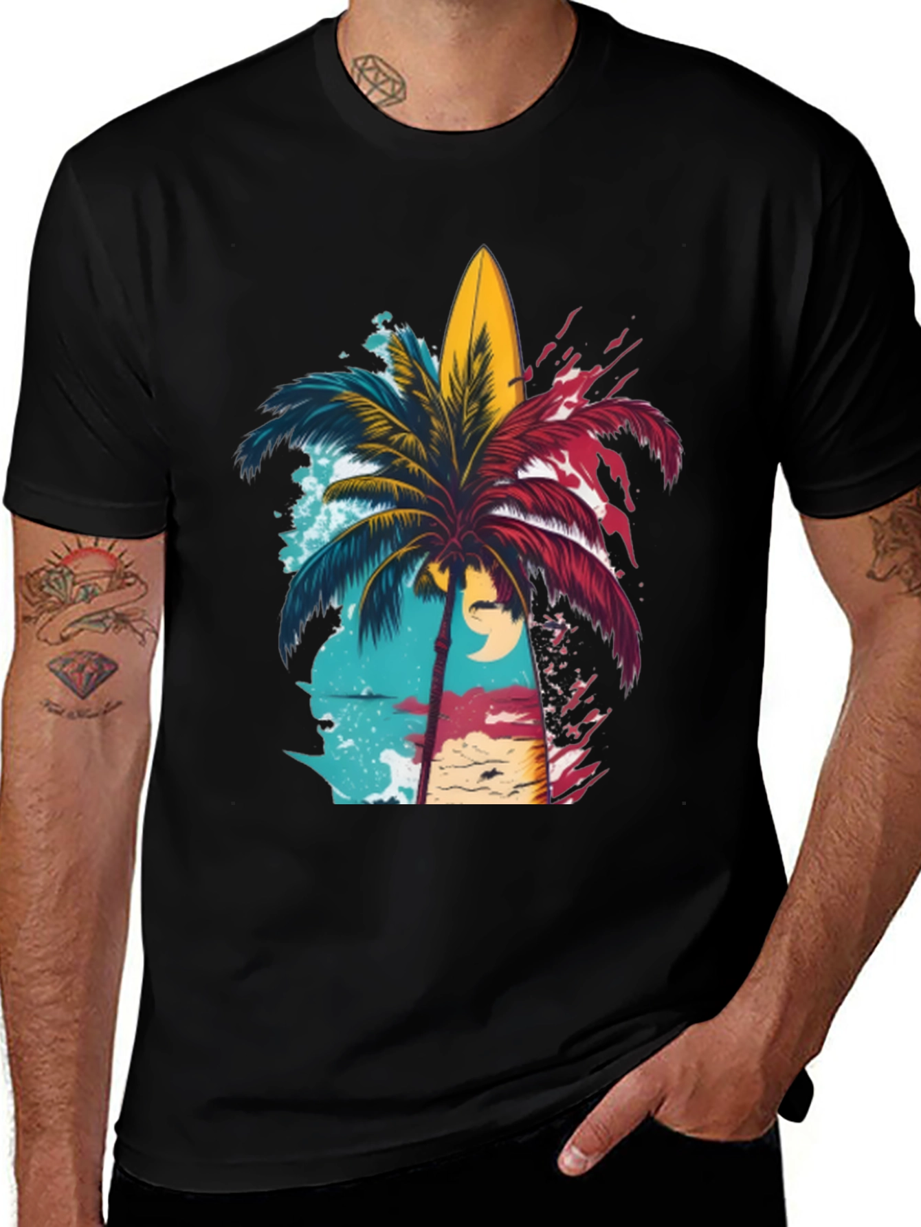 Variant 12 of Island Vibes Graphic Tee - Black