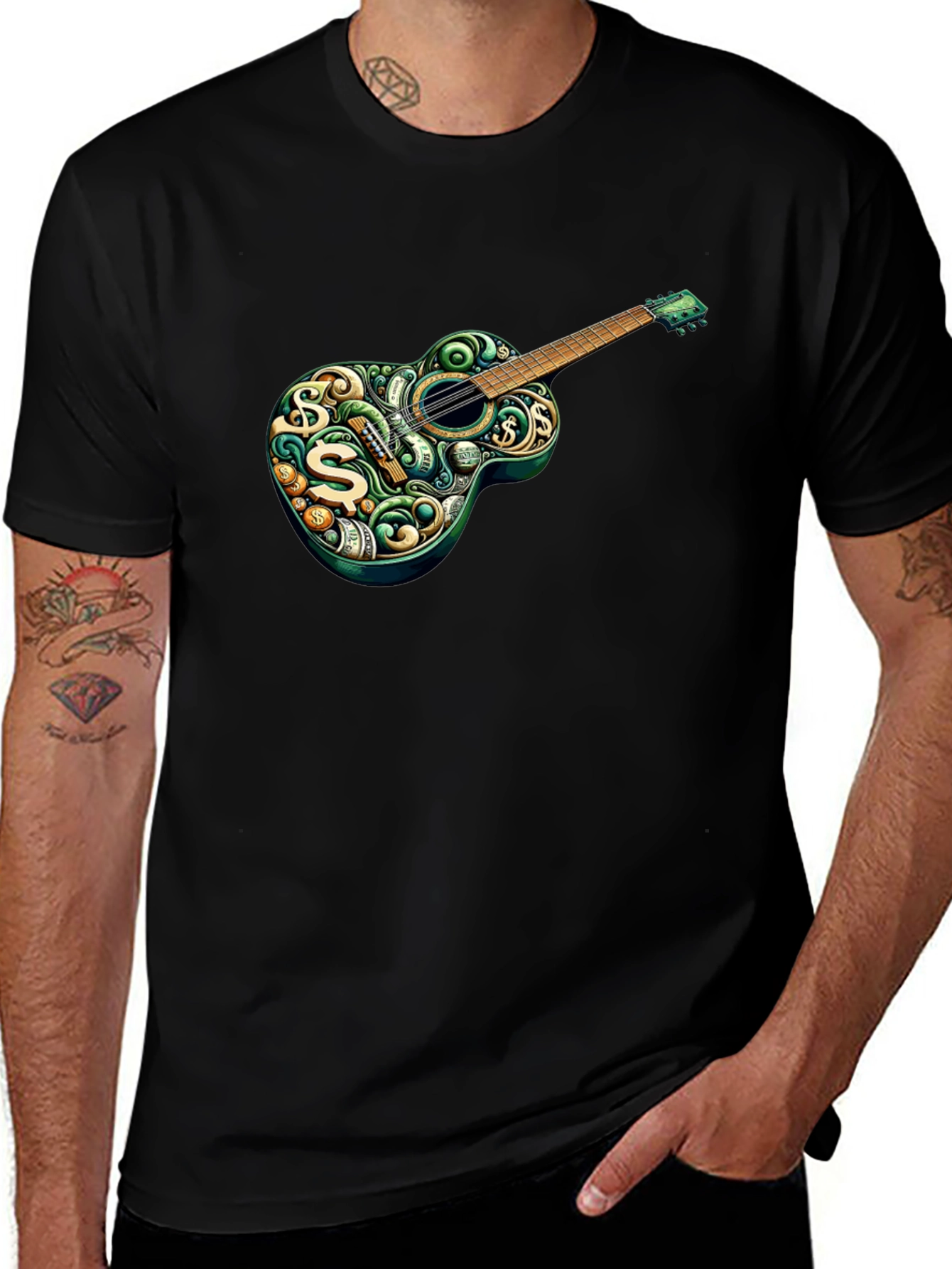 Variant 24 of Money Guitar Graphic Tee - Stylish Musician T-Shirt