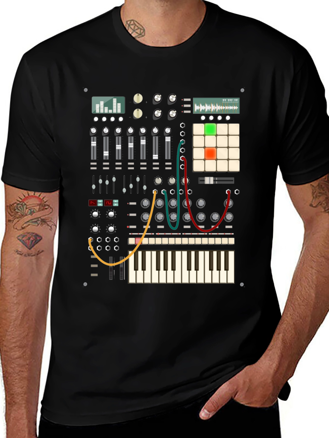 Variant 8 of Synthesizer Graphic T-Shirt - Music Lover Tee