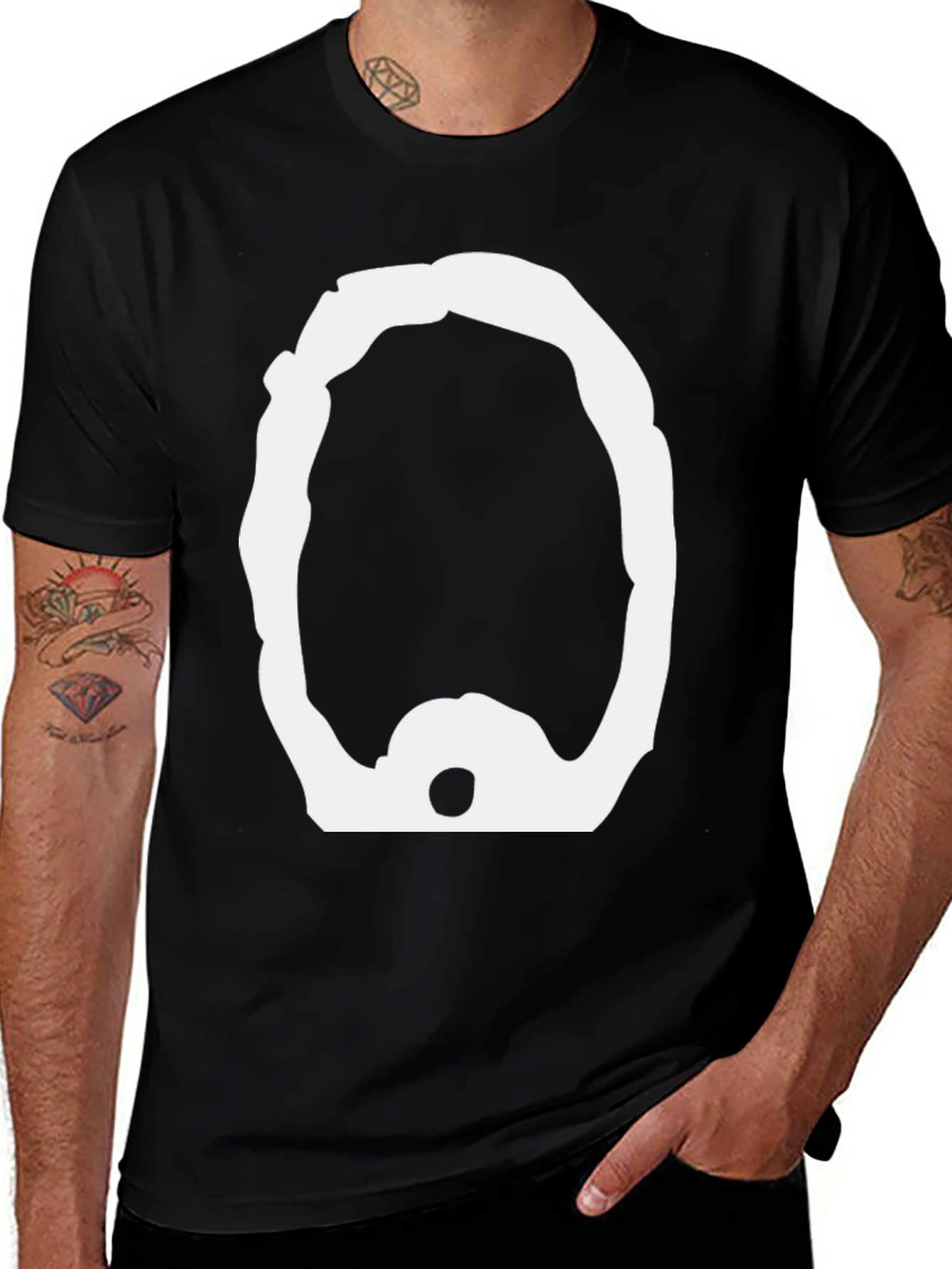 Variant 21 of Oversized White Jaw Bone Graphic Tee