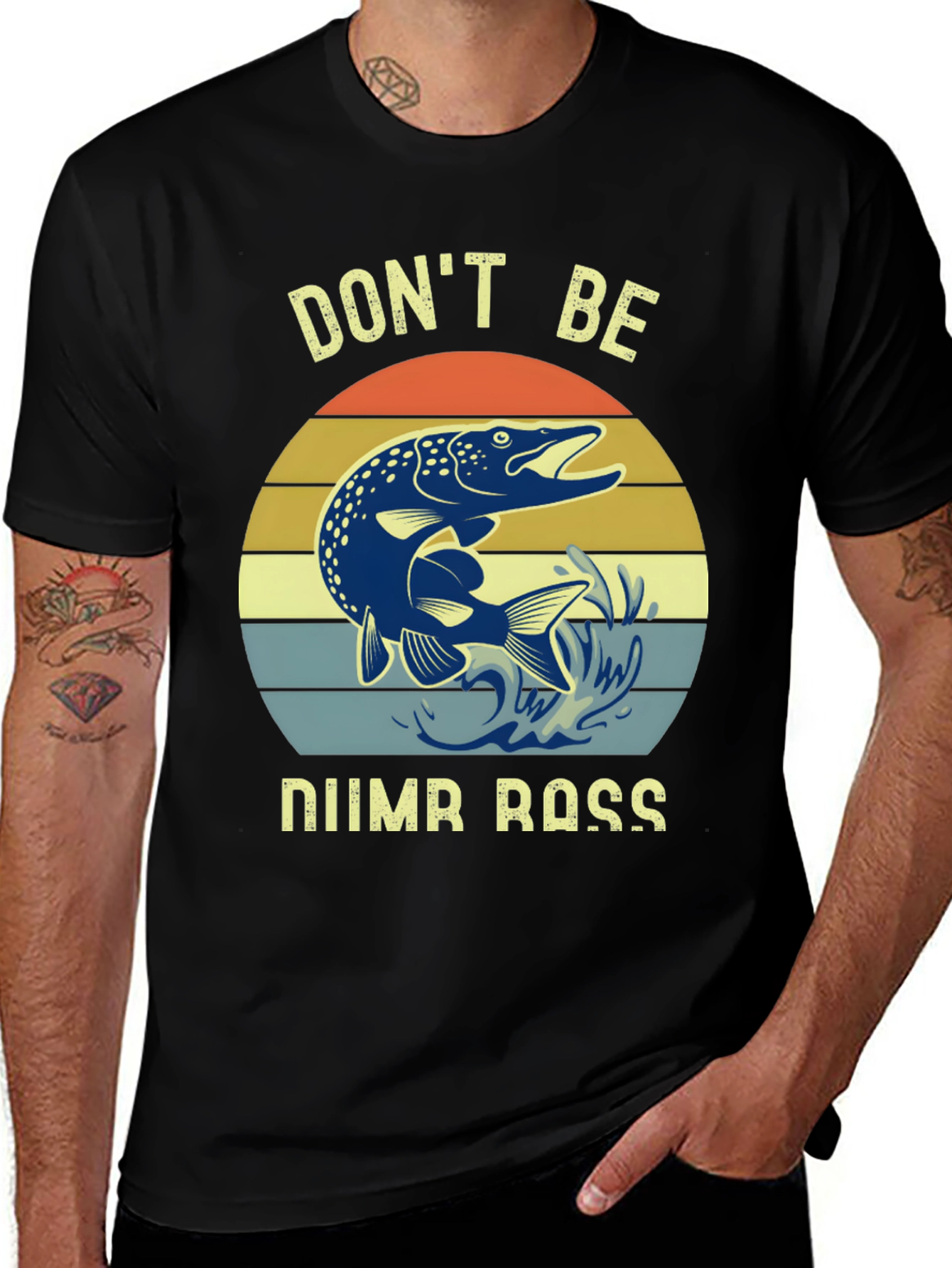 Variant 5 of Don't Be Numb Bass Fishing Graphic Tee