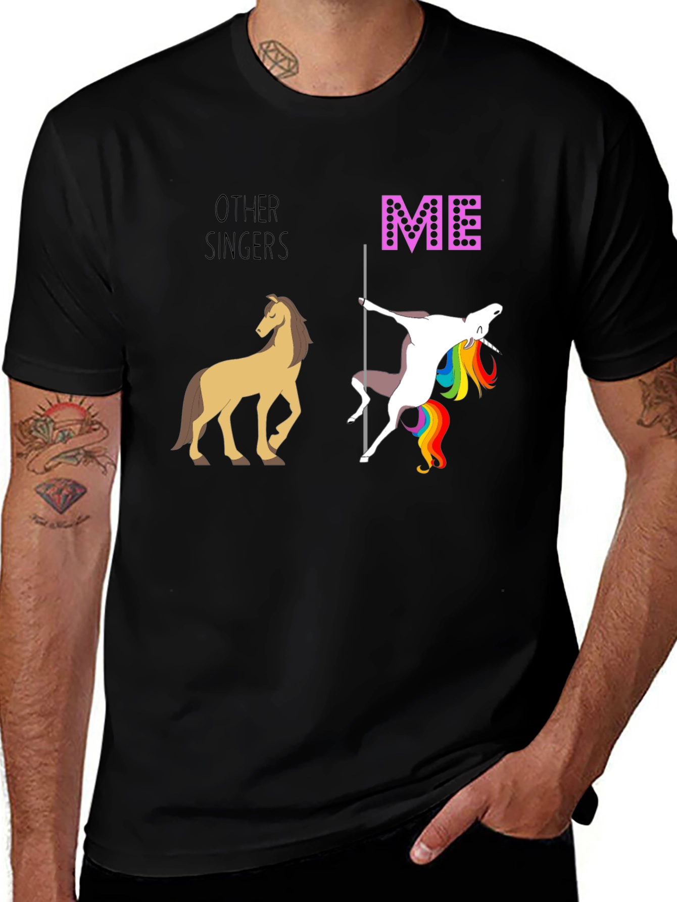 Variant 27 of Funny Singer T-Shirt: Unicorn Pole Dance