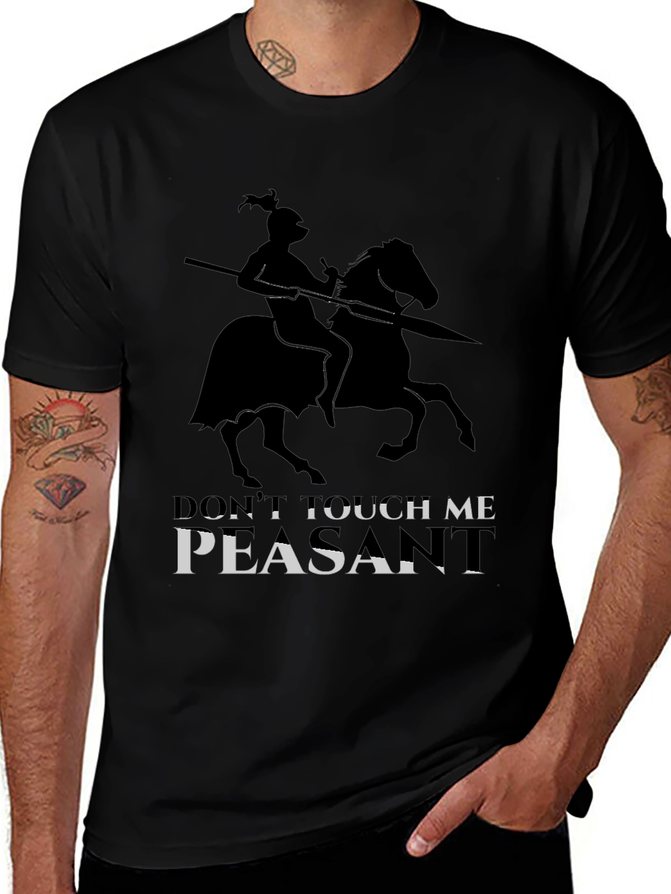 Variant 6 of Don't Touch Me Peasant Black T-Shirt