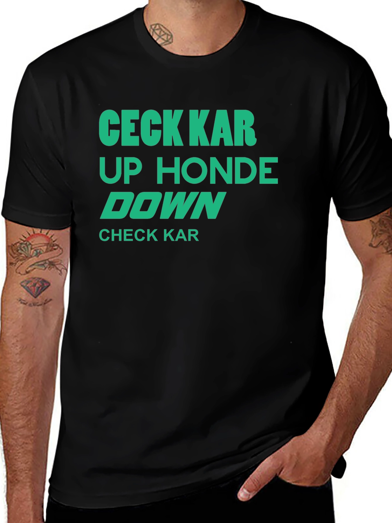 Variant 12 of Check Kar Up Honde Down Funny Graphic T-Shirt