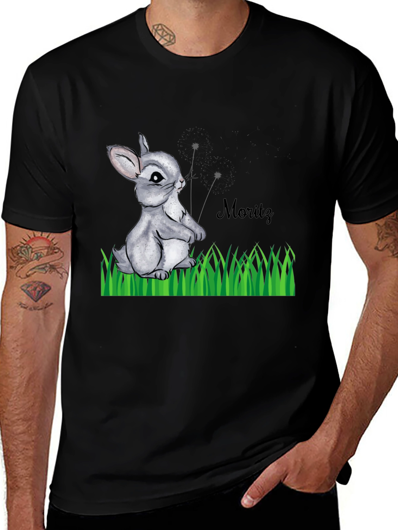 Variant 21 of Cute Bunny "Moritz" Graphic Tee - Soft Cotton T-Shirt
