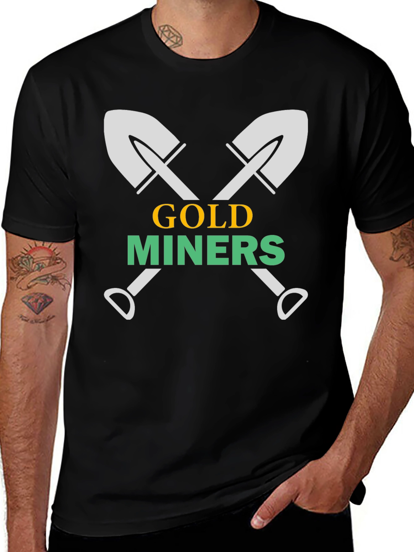 Gold Miners Black Graphic T-Shirt