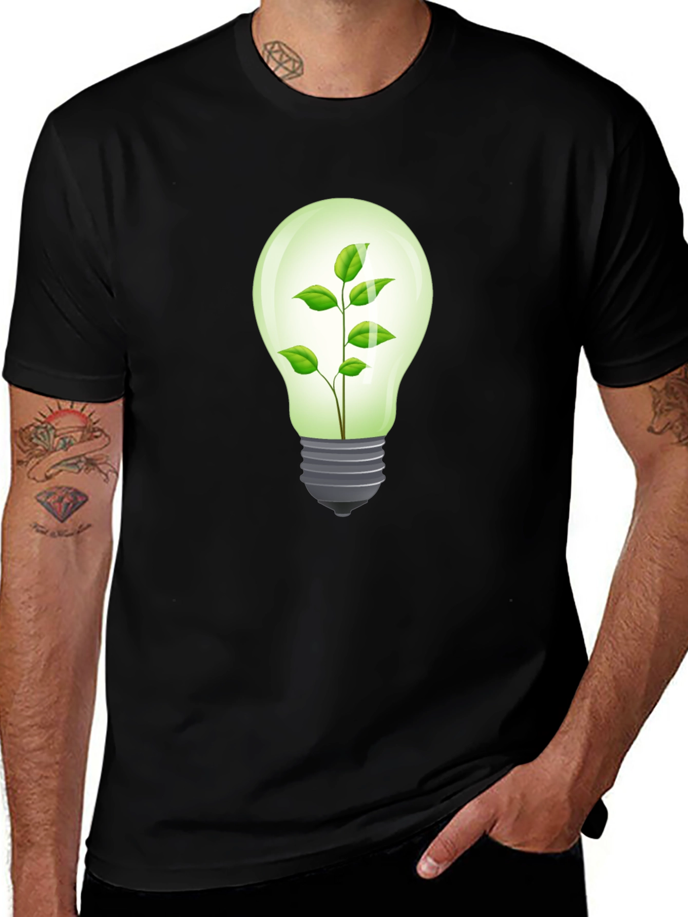 Variant 4 of Eco-Friendly Light Bulb Graphic T-Shirt