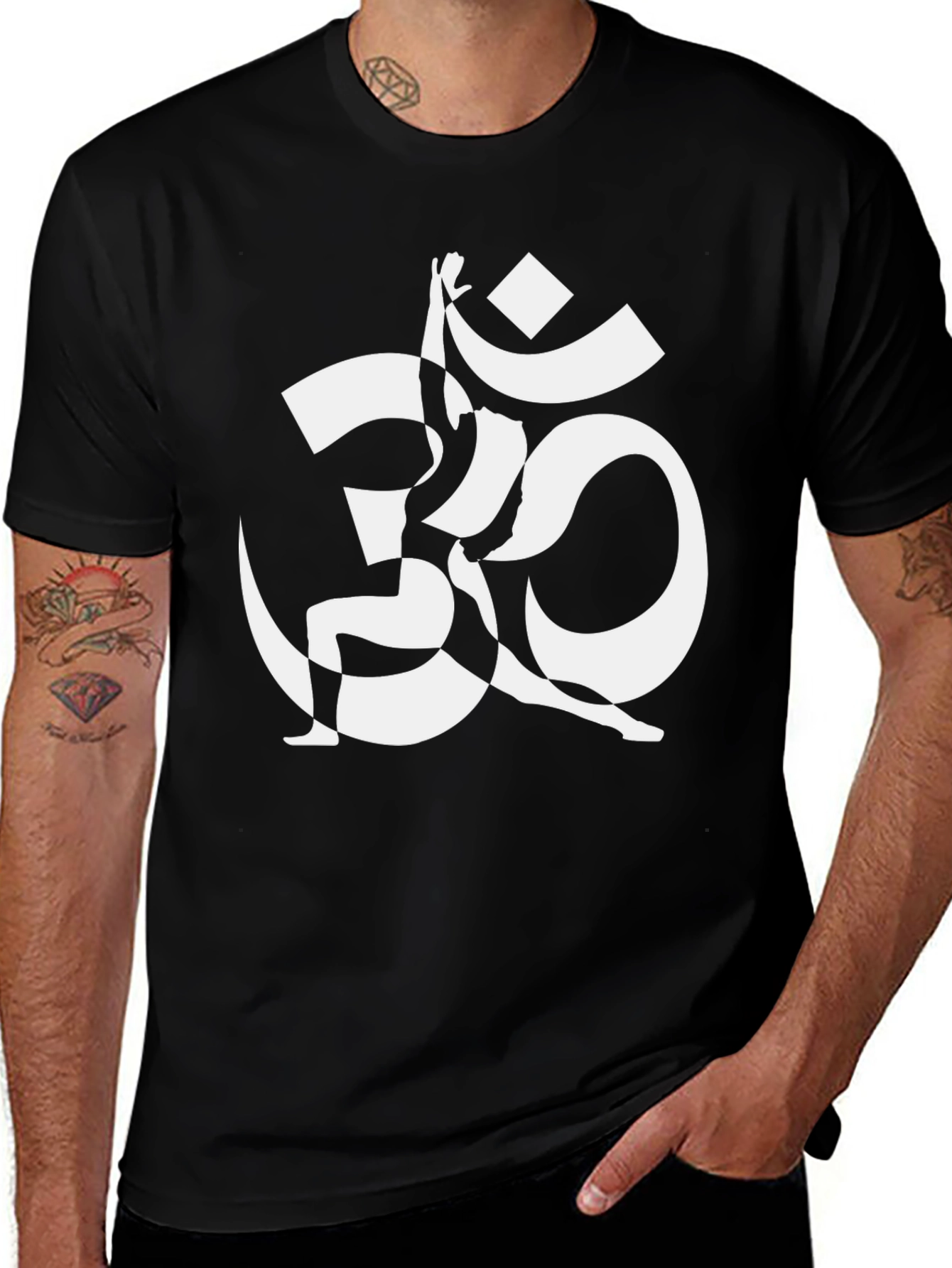 Variant 5 of Yoga Om Symbol Graphic Tee - Black