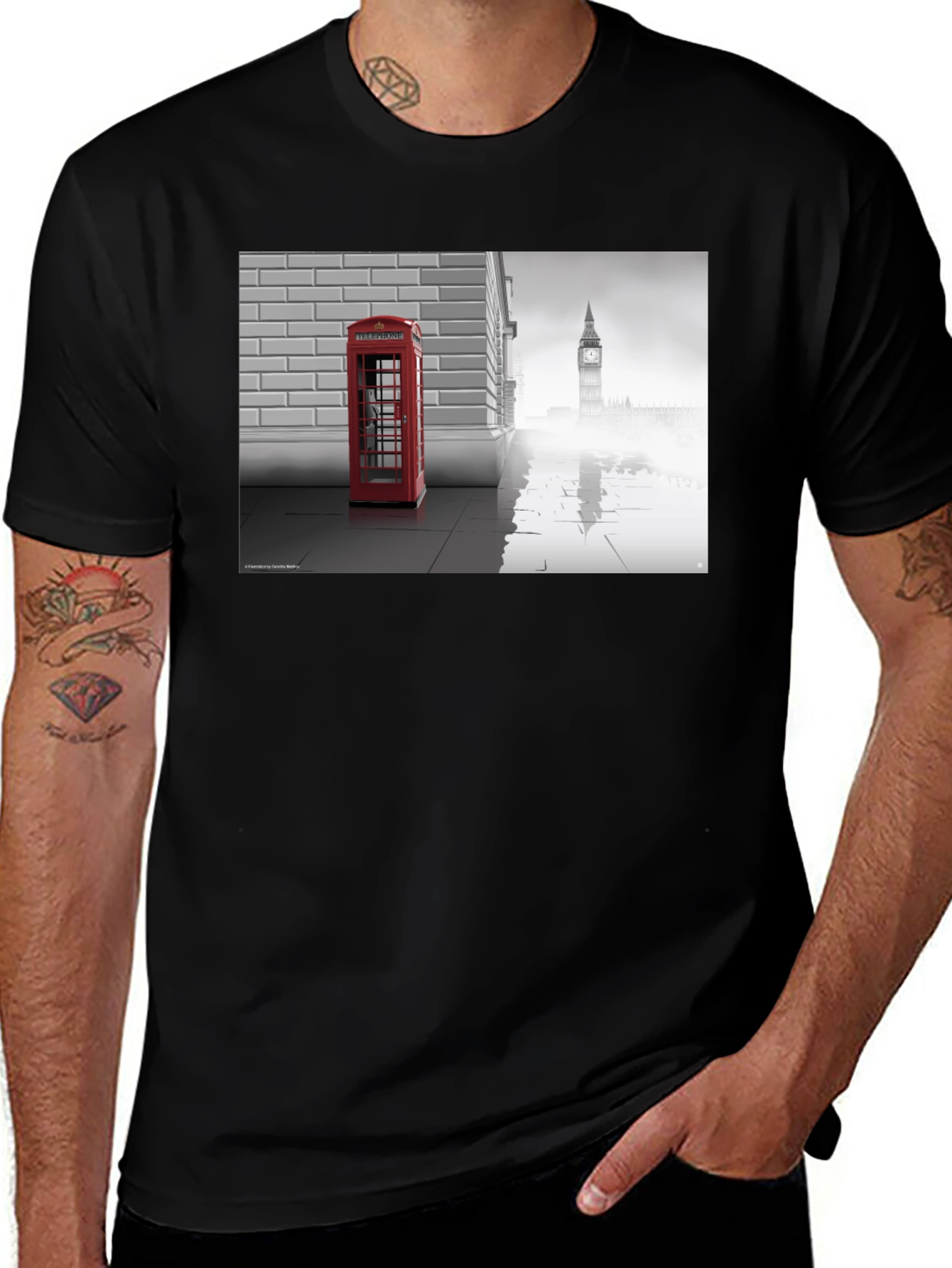 Variant 27 of London Telephone Booth Graphic Tee