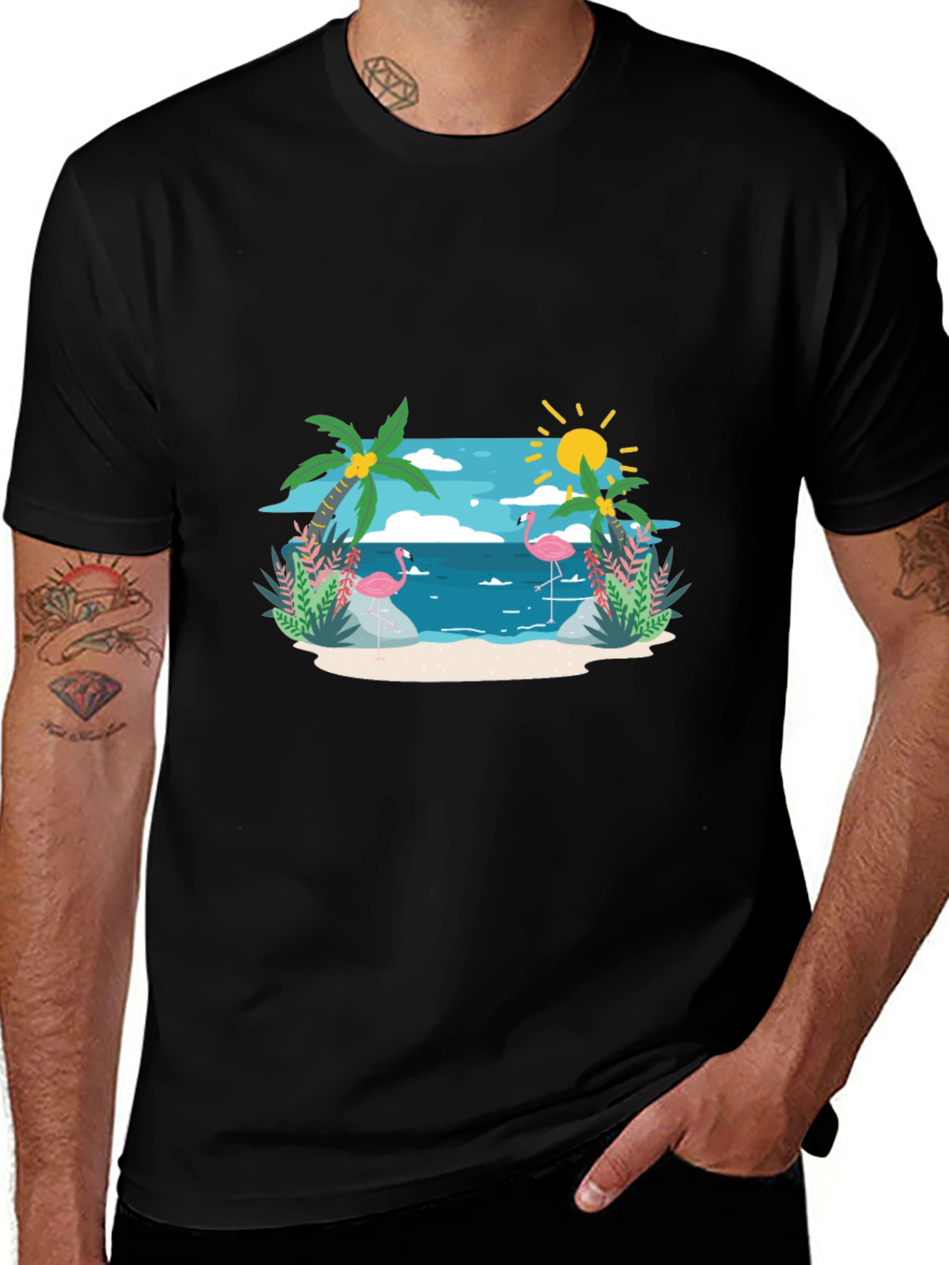 Variant 5 of Tropical Flamingo Graphic T-Shirt
