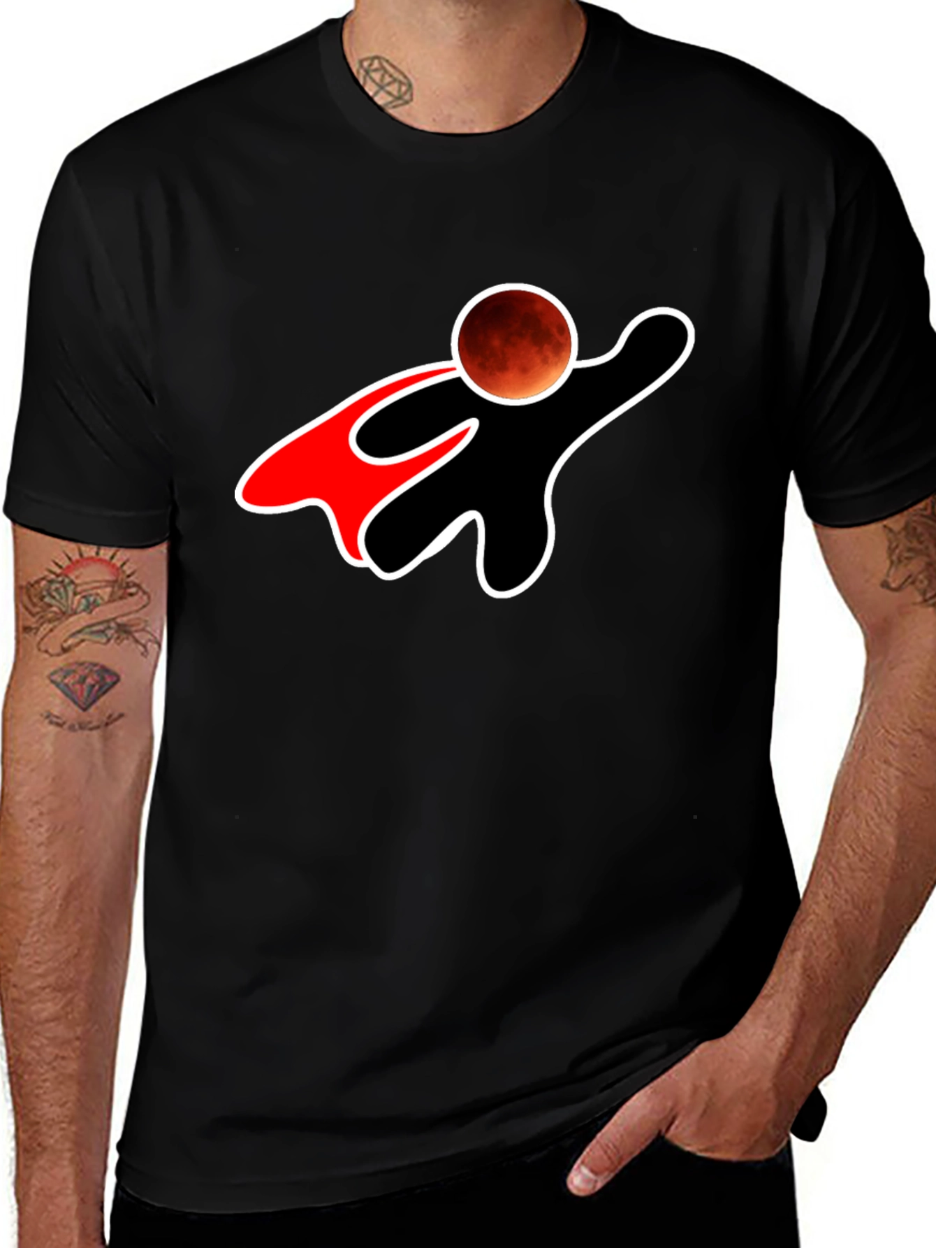 Variant 11 of Super Moon Hero Black T-Shirt