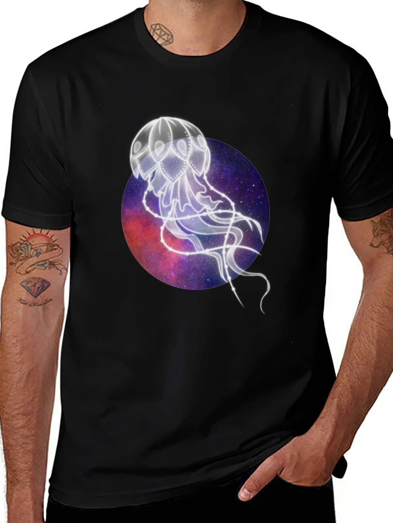 Variant 7 of Cosmic Jellyfish Black T-Shirt