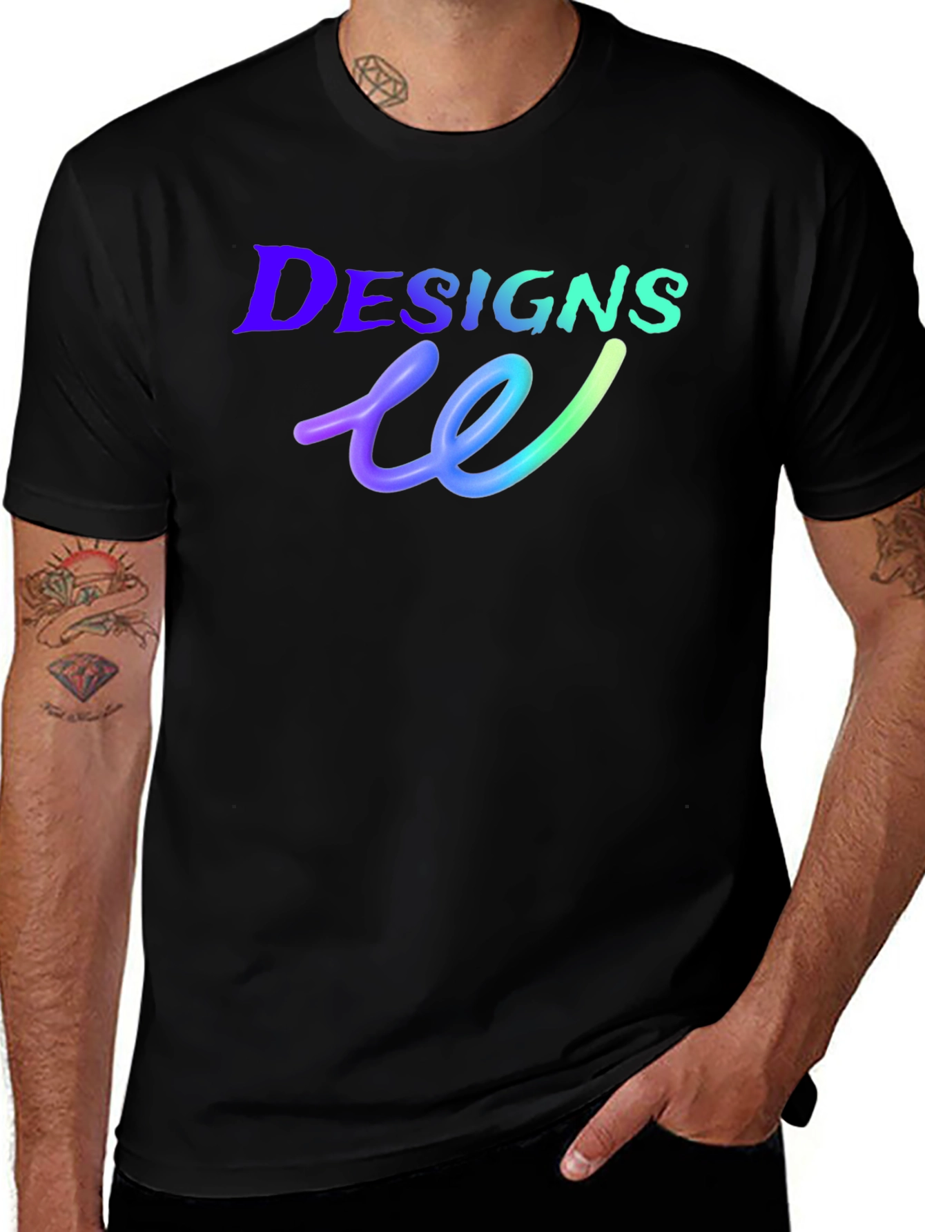 Variant 25 of Modern Designs Graphic Tee - Black Casual Shirt