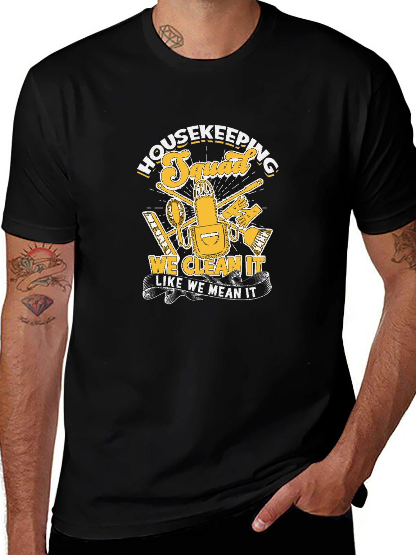 Variant 6 of Housekeeping Squad Black Graphic T-Shirt