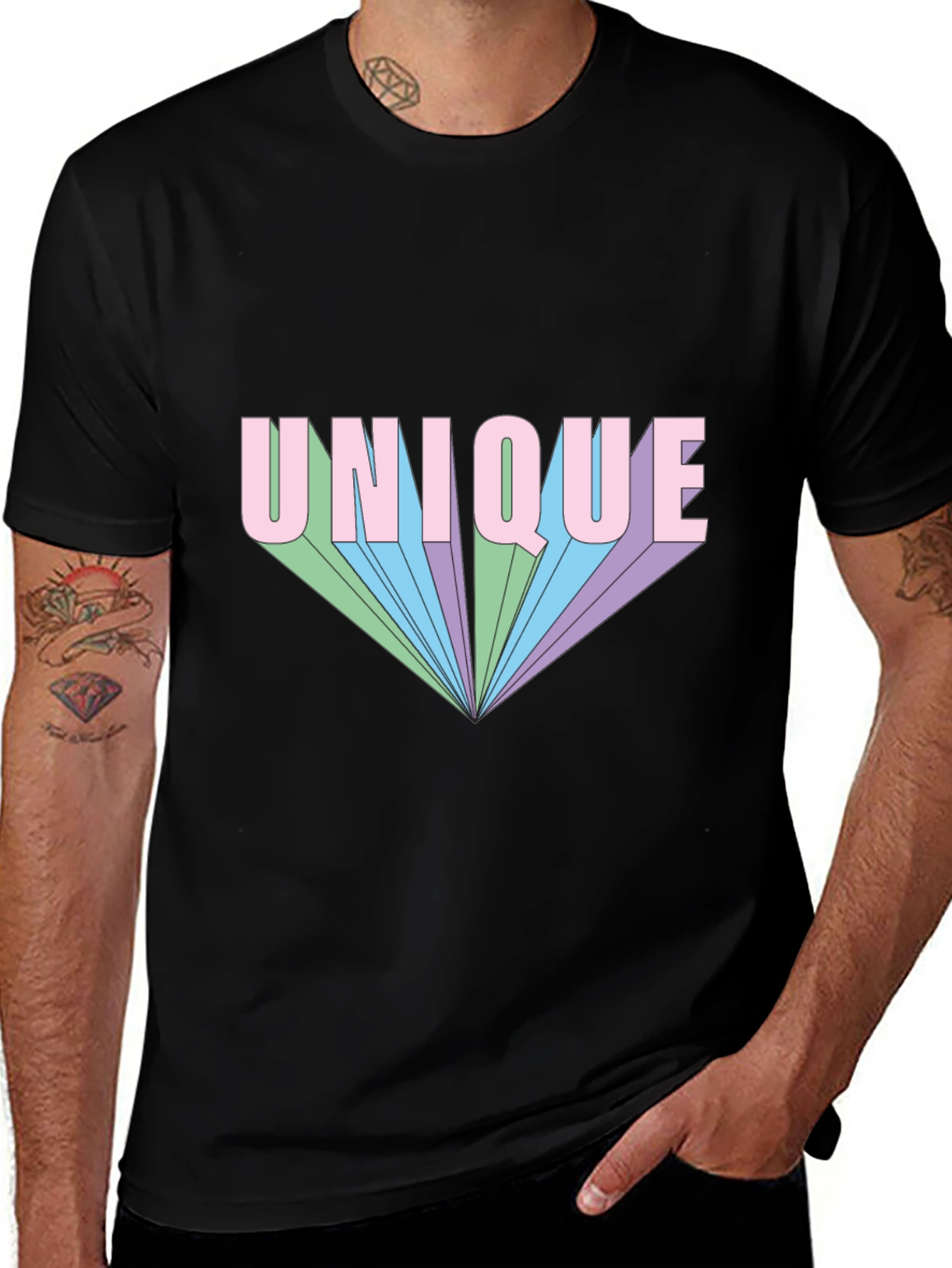 Variant 3 of Unique Graphic Tee - Trendy Black Shirt