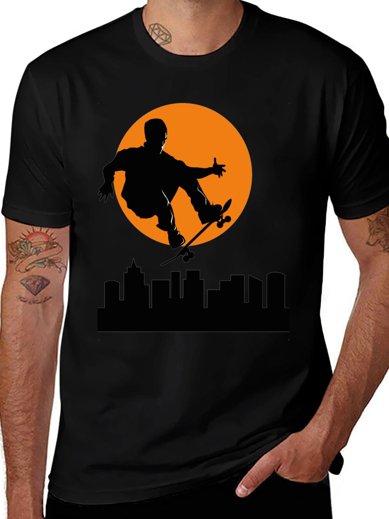 Variant 17 of Skateboarder Silhouette Tee - Urban Style