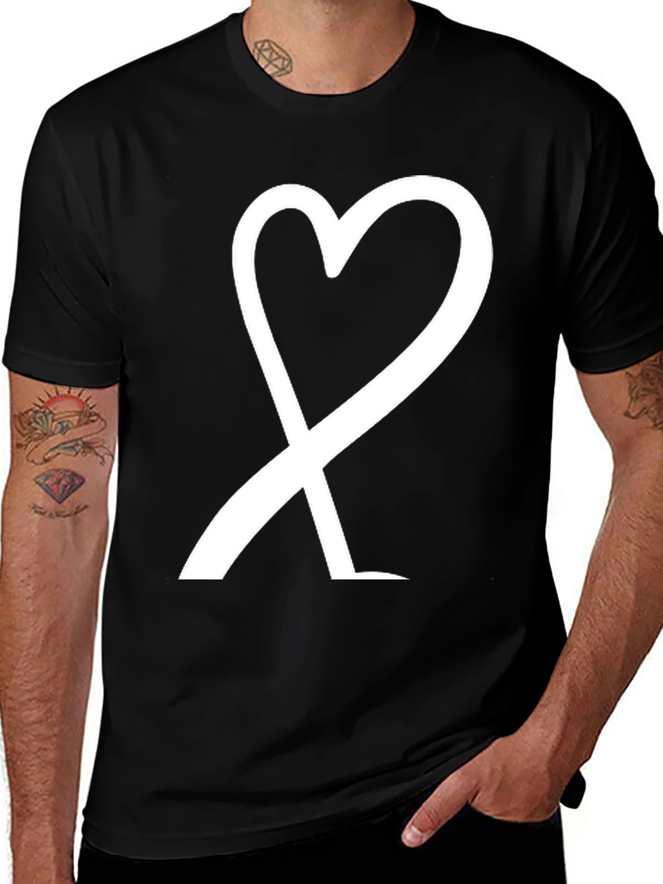 Variant 29 of Heart Graphic Tee - Casual Comfort