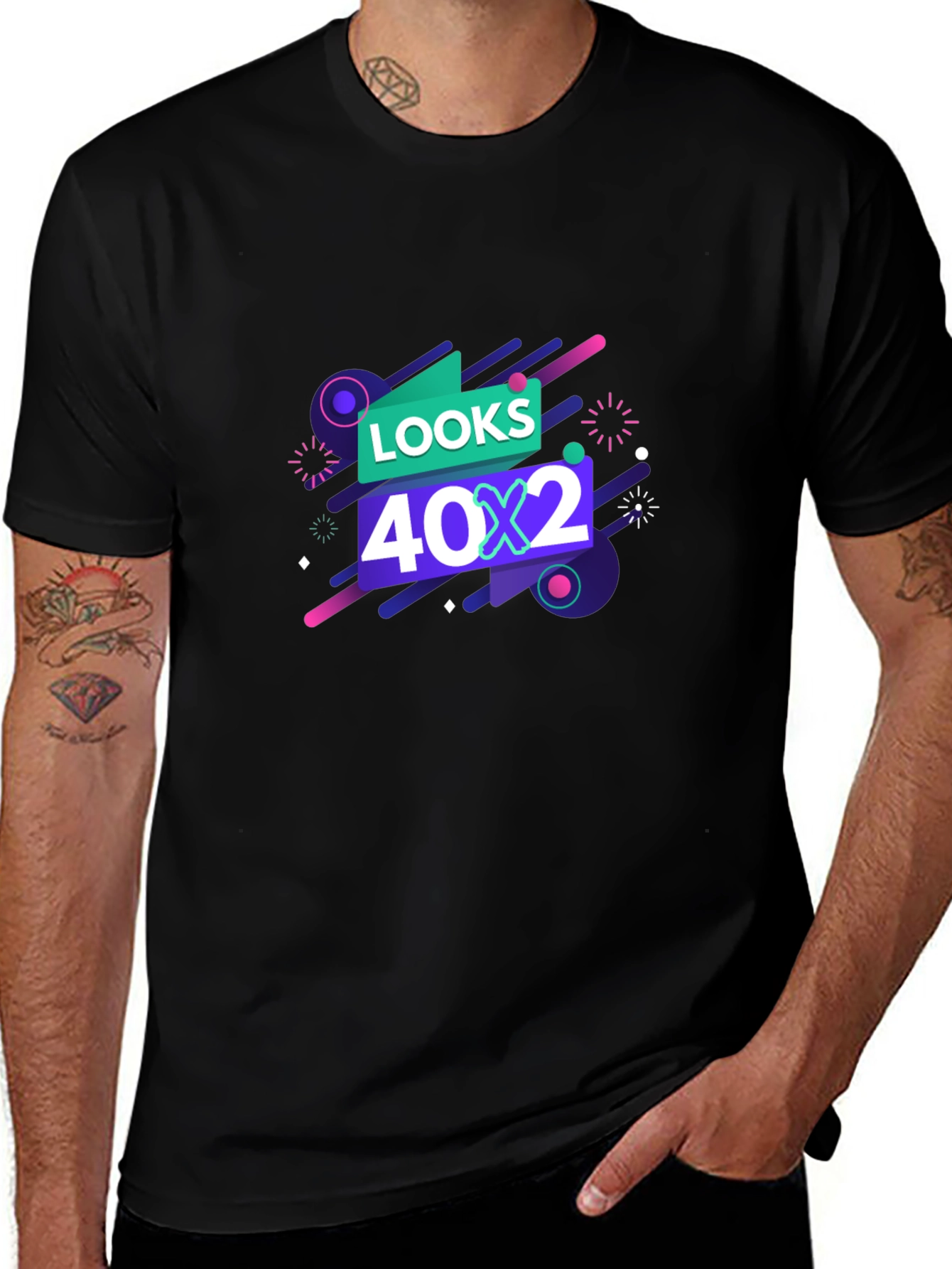 Variant 11 of Looks 40X2 T-Shirt: Novelty Birthday Tee