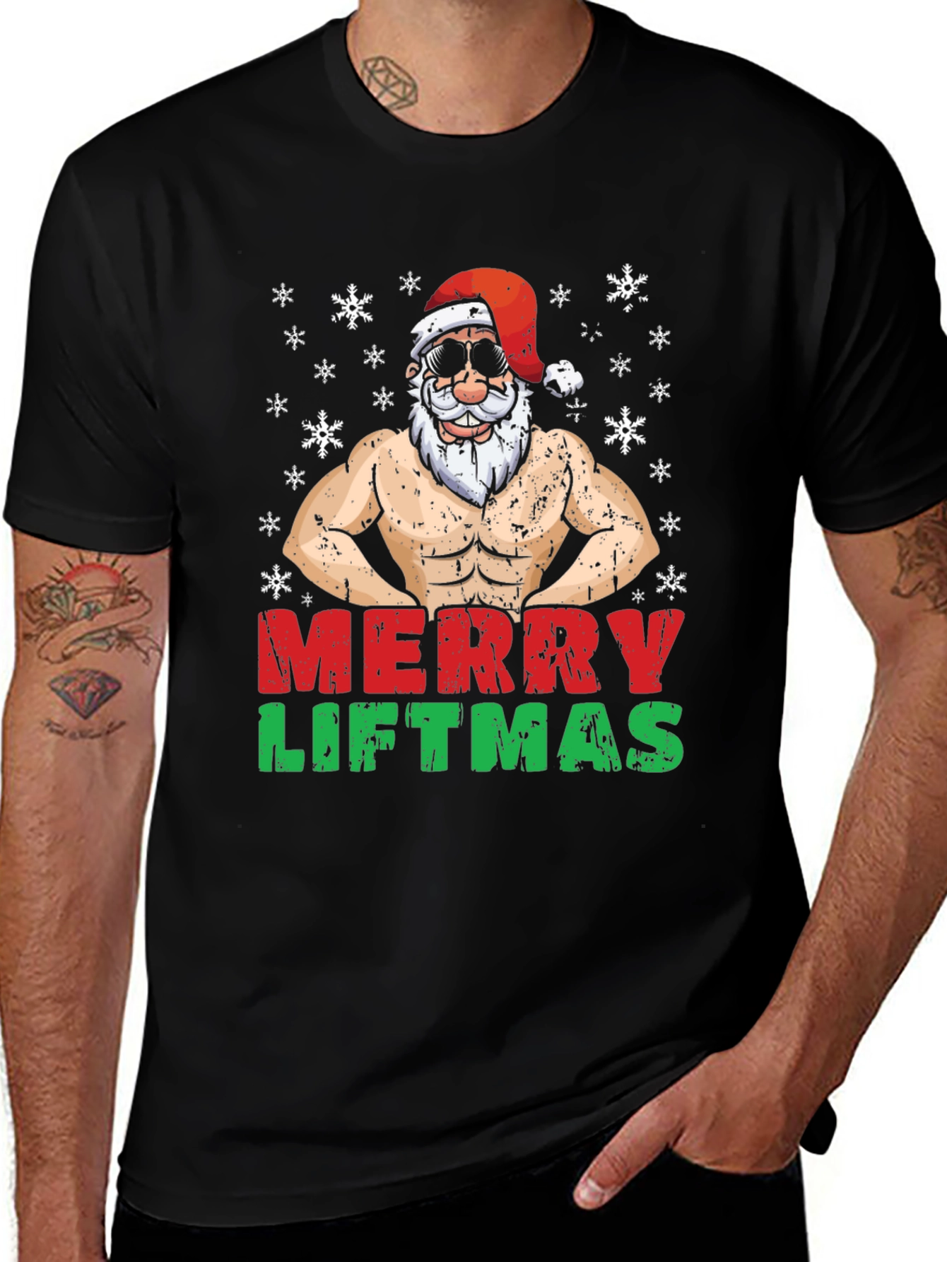 Merry Liftmas Santa Muscle T-Shirt