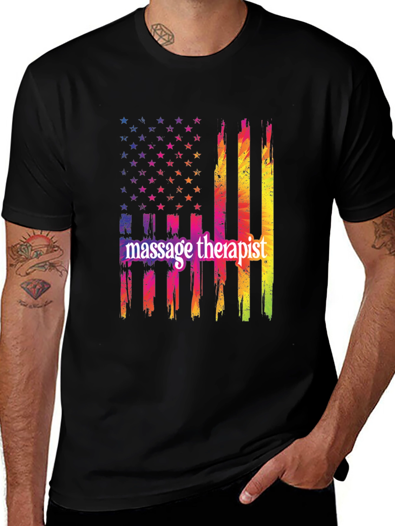 Variant 6 of Massage Therapist American Flag T-Shirt