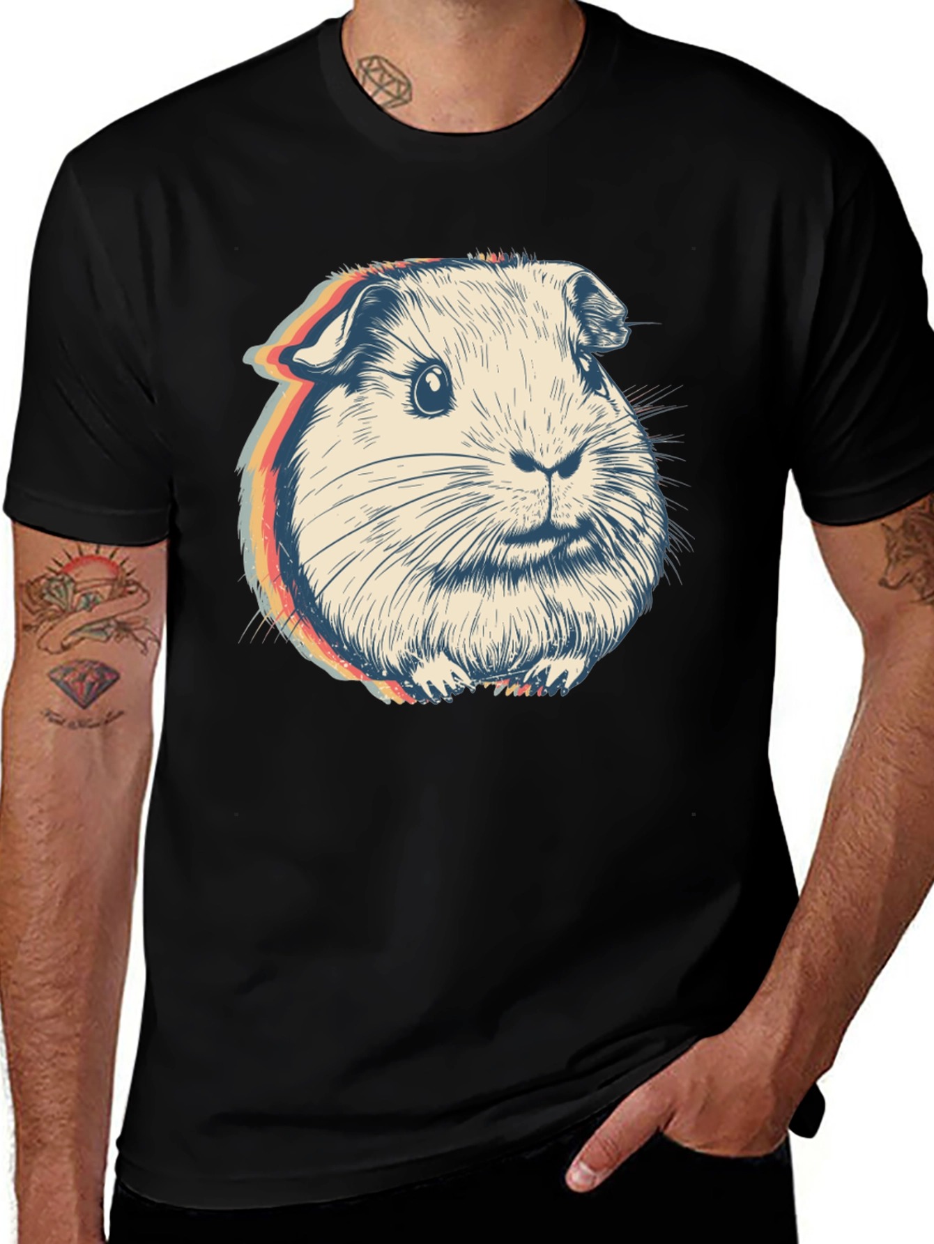 Variant 30 of Guinea Pig Graphic Tee - Men's Black T-Shirt