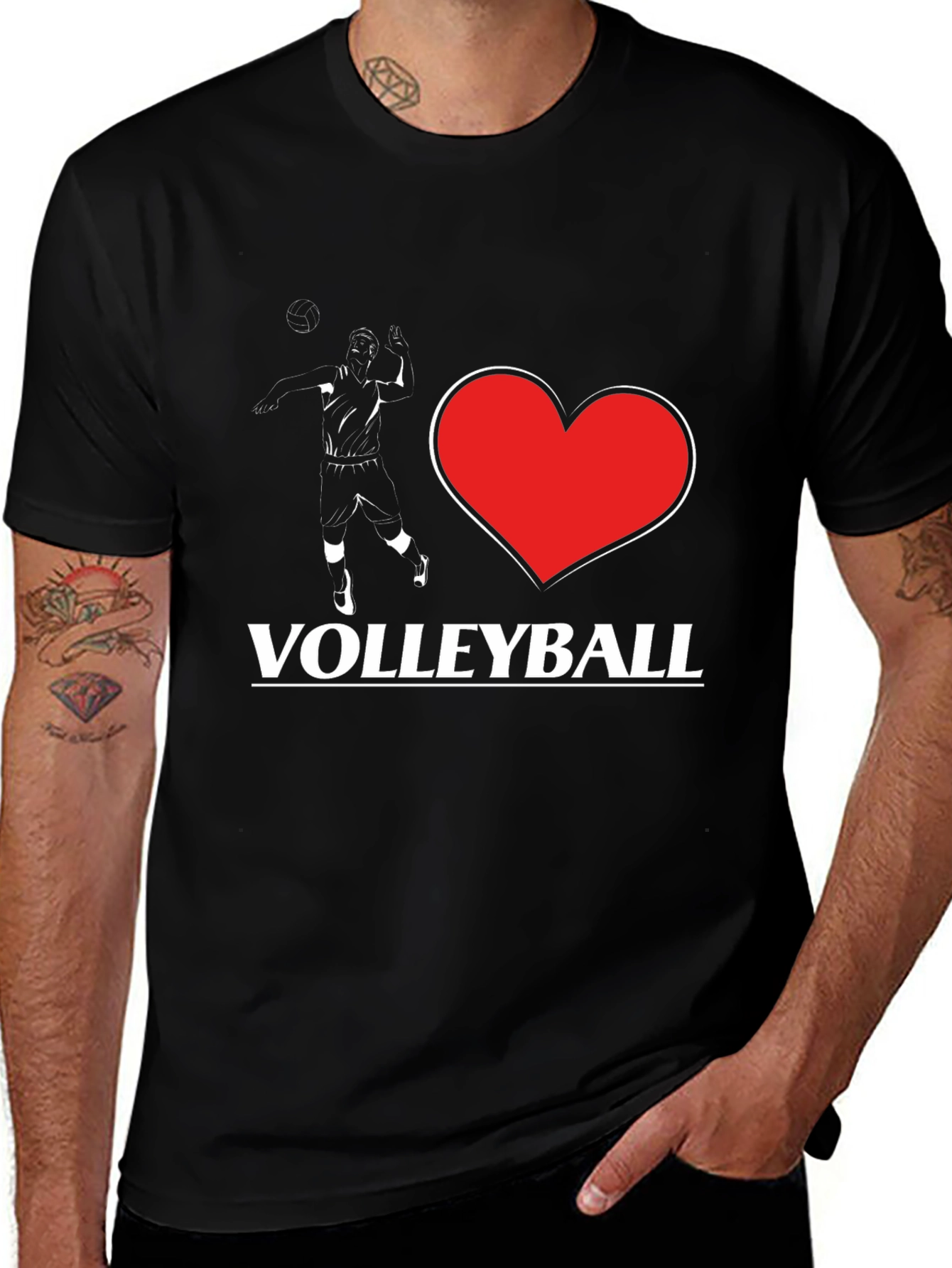 Variant 10 of I Love Volleyball Graphic Tee