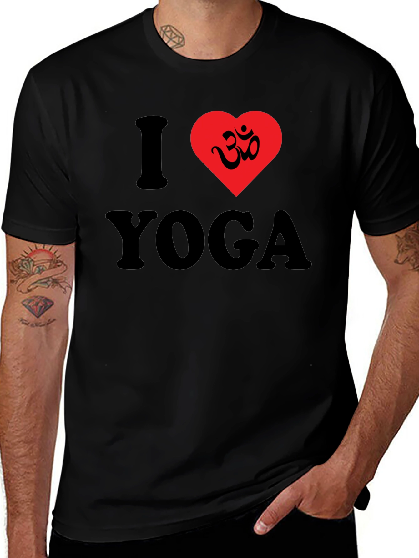 Variant 12 of I Heart Yoga Om Symbol T-Shirt - Soft Cotton Blend