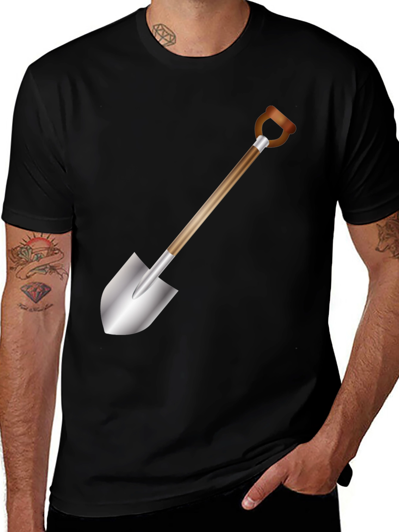 Variant 3 of Shovel Graphic T-Shirt - Black Cotton Tee