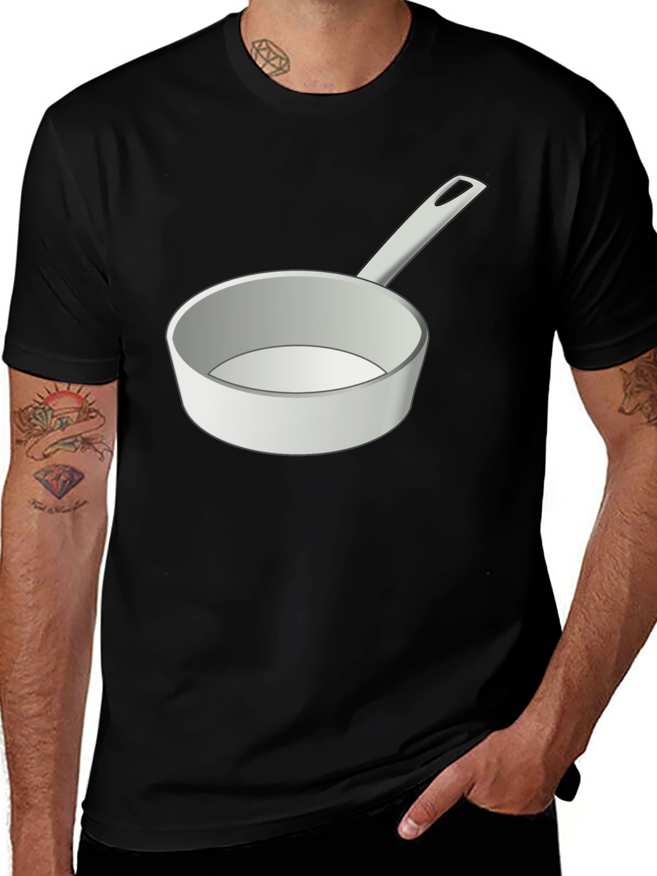 Variant 16 of Novelty Cookware Graphic Tee - Black Cotton T-Shirt