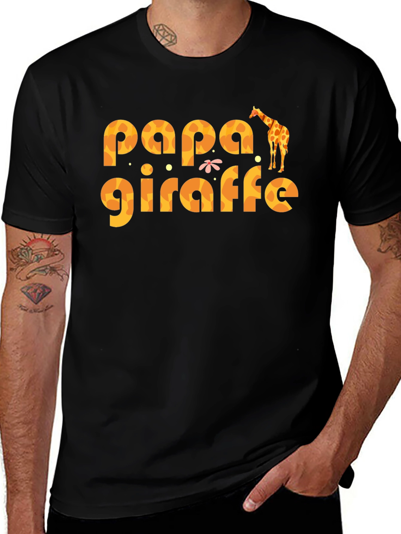 Variant 11 of Papa Giraffe Graphic T-Shirt - Fun Dad Tee