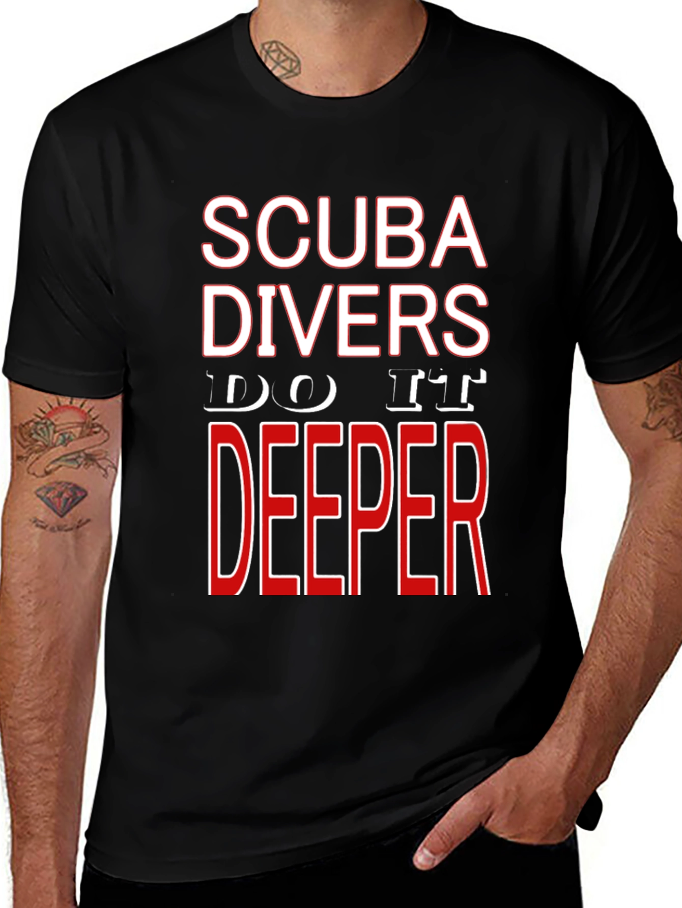 Variant 28 of Scuba Divers Do It Deeper T-Shirt