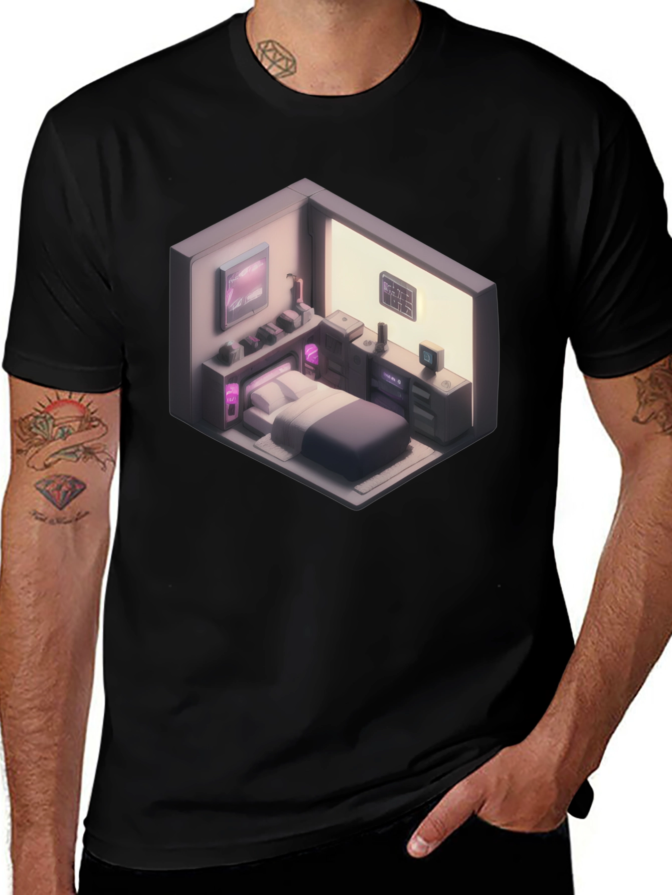 Variant 28 of Isometric Room Graphic T-Shirt