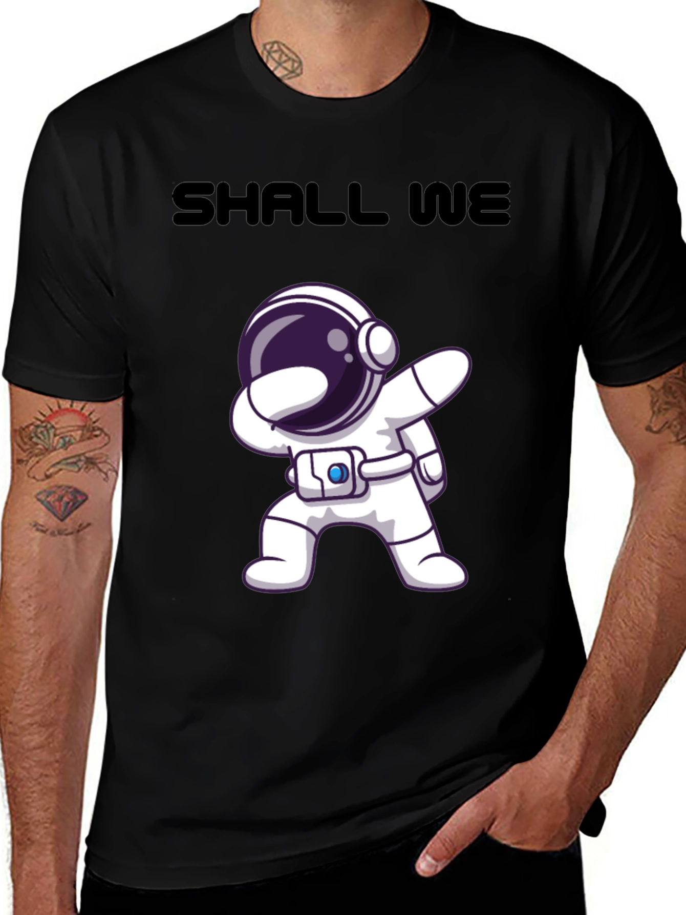 Variant 3 of Astronaut Dab T-Shirt - "Shall We" Graphic Tee
