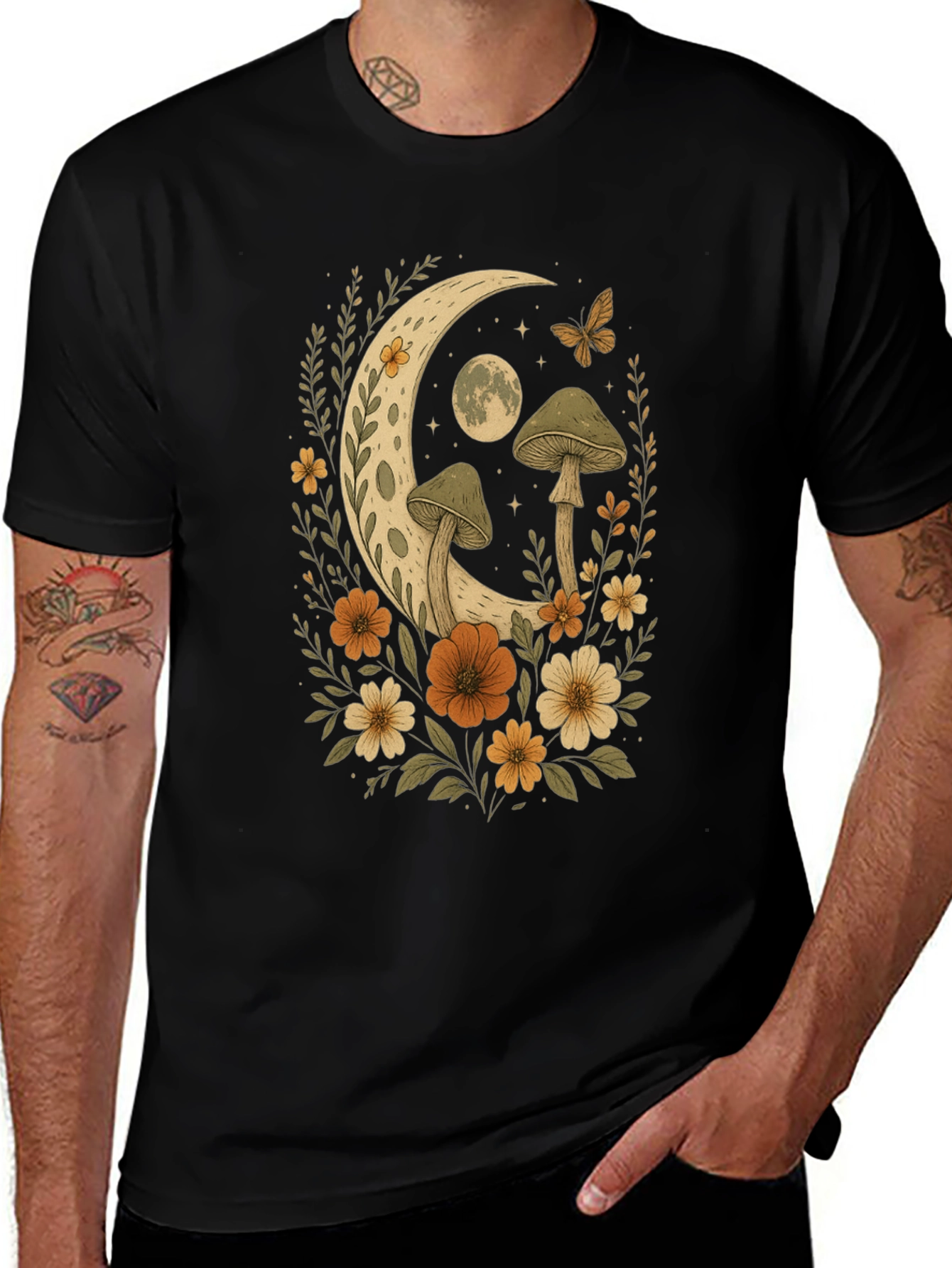 Variant 13 of Mystical Moon & Mushroom Graphic Tee