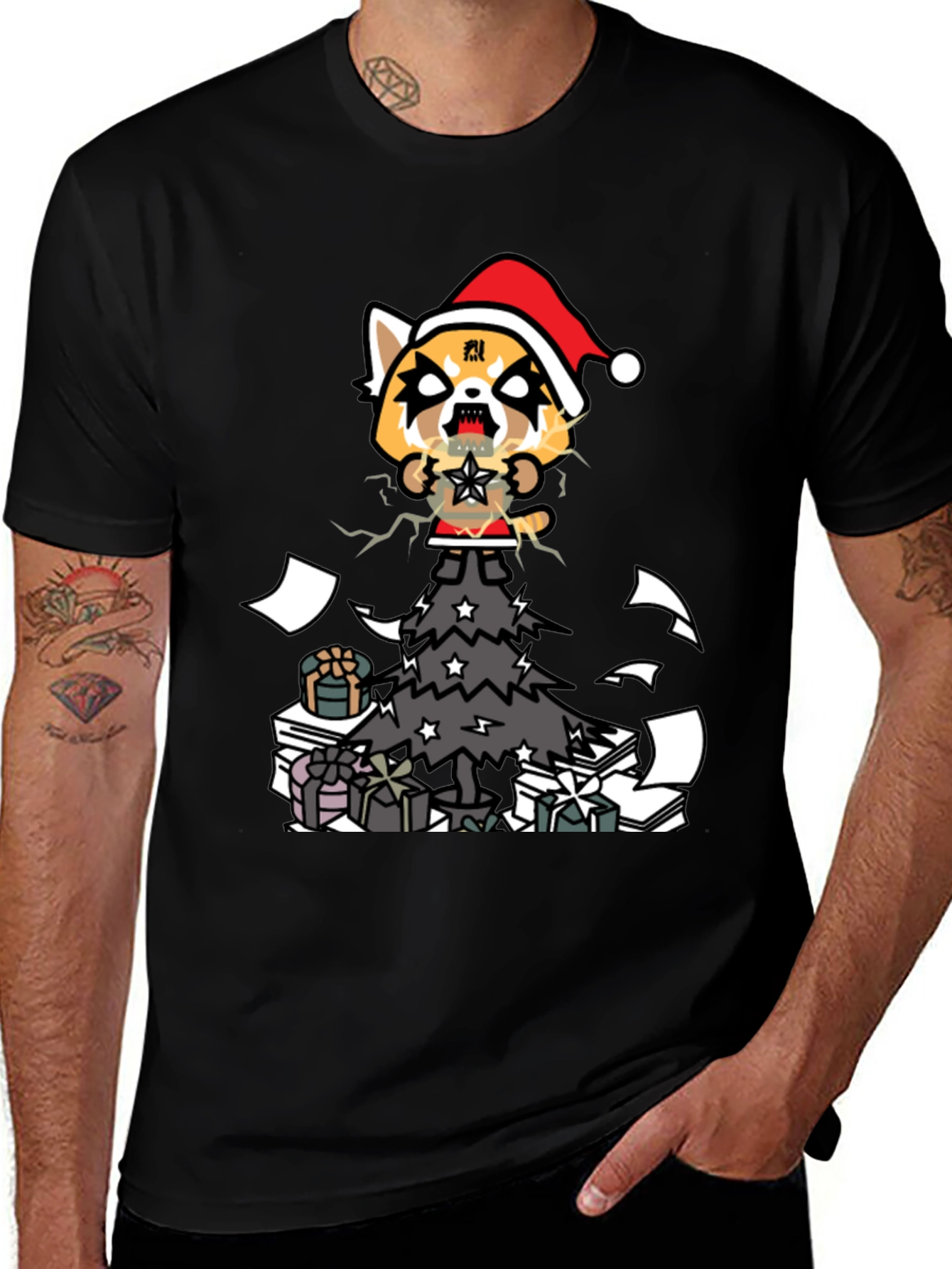 Variant 13 of Aggretsuko Christmas T-Shirt - Aggressive Retsuko Tee