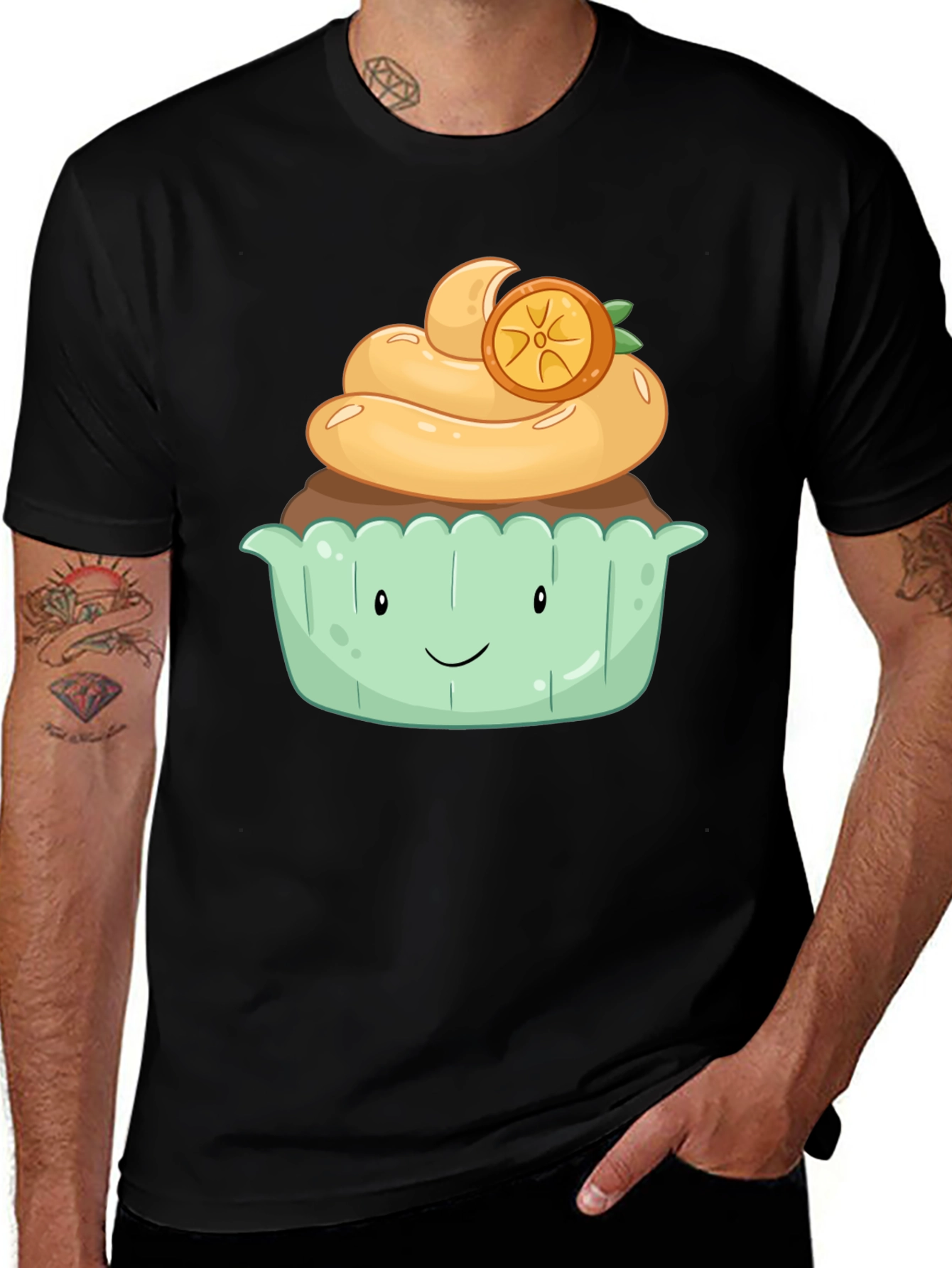Variant 27 of Cute Cupcake Graphic Tee - Black T-Shirt