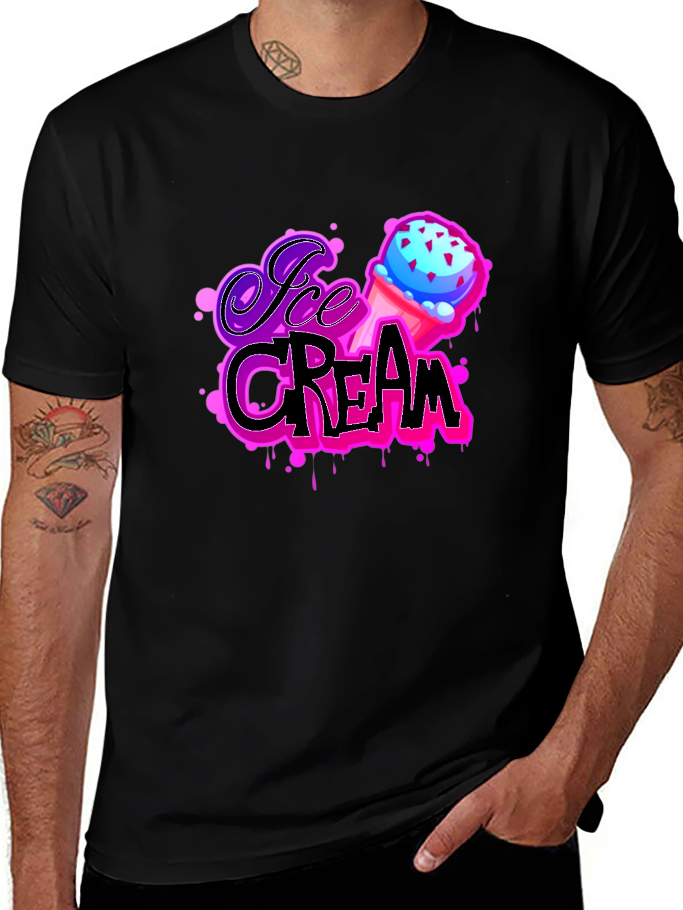 Ice Cream Graphic T-Shirt - Funky Design